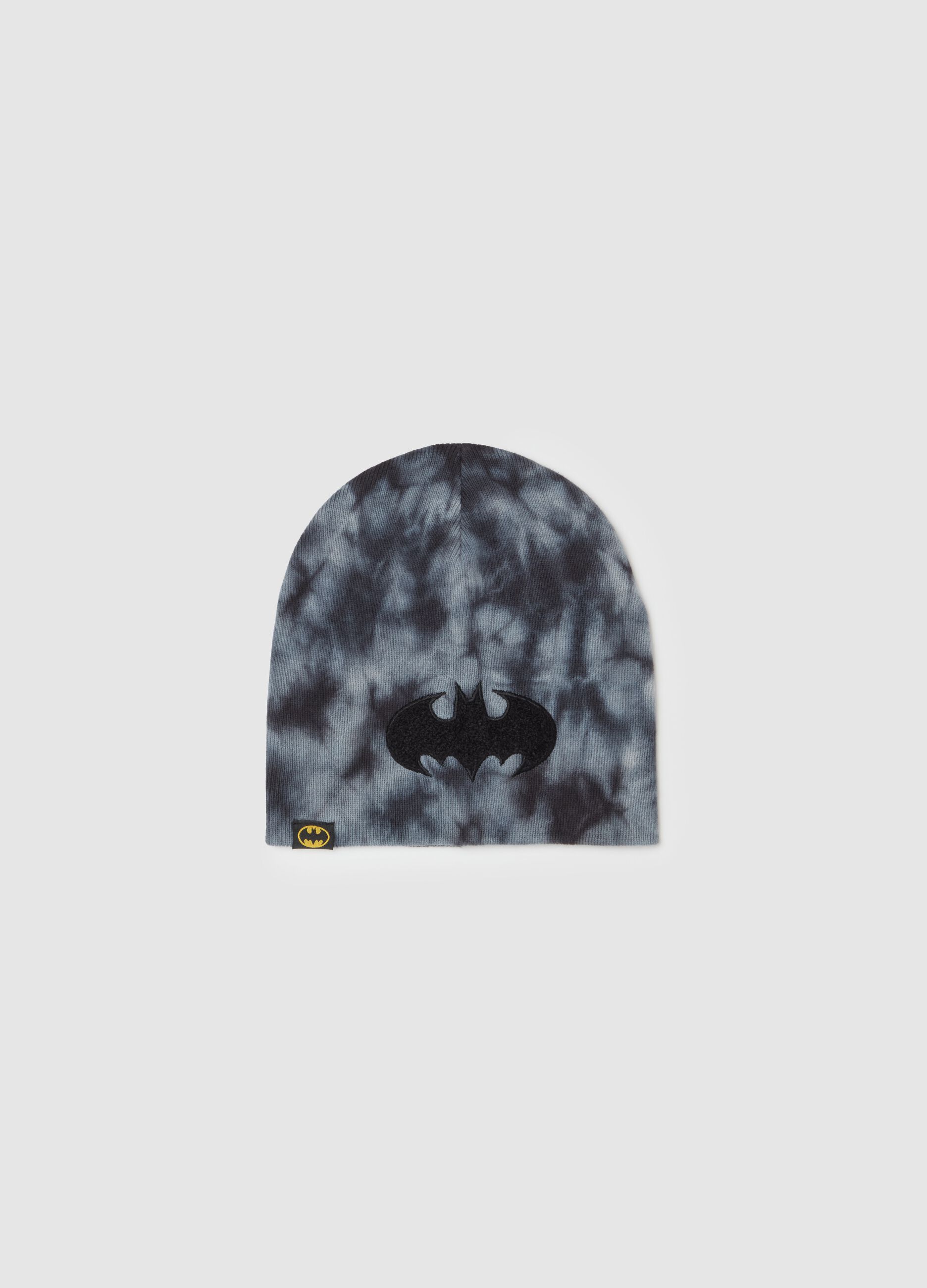 Berretto in maglia Tie Dye con patch Batman