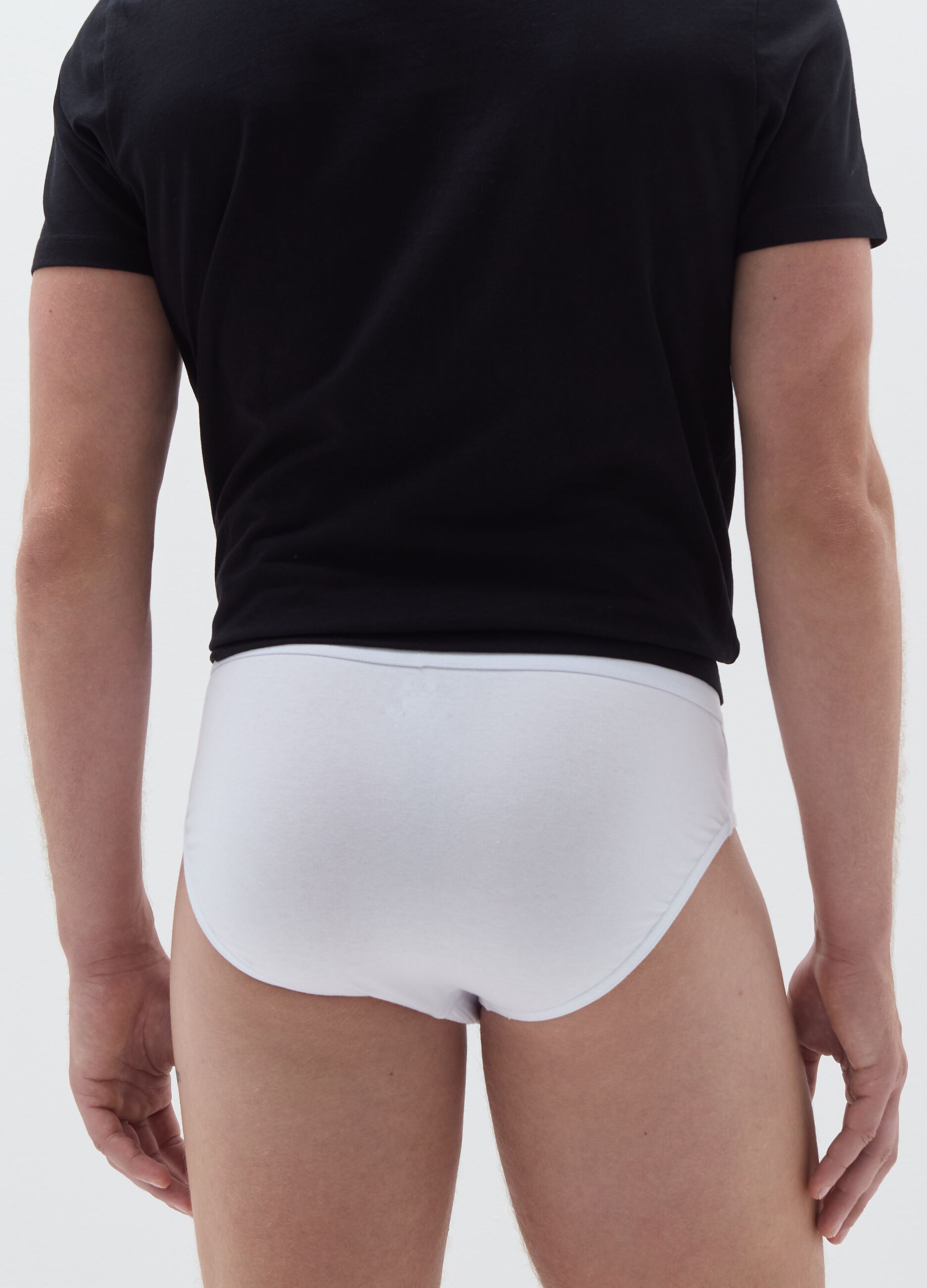 Five-pack briefs with external elastic