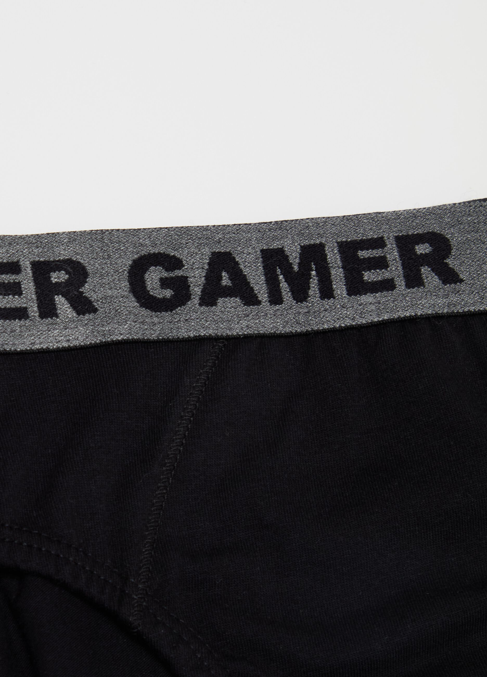 Organic cotton briefs with lettering