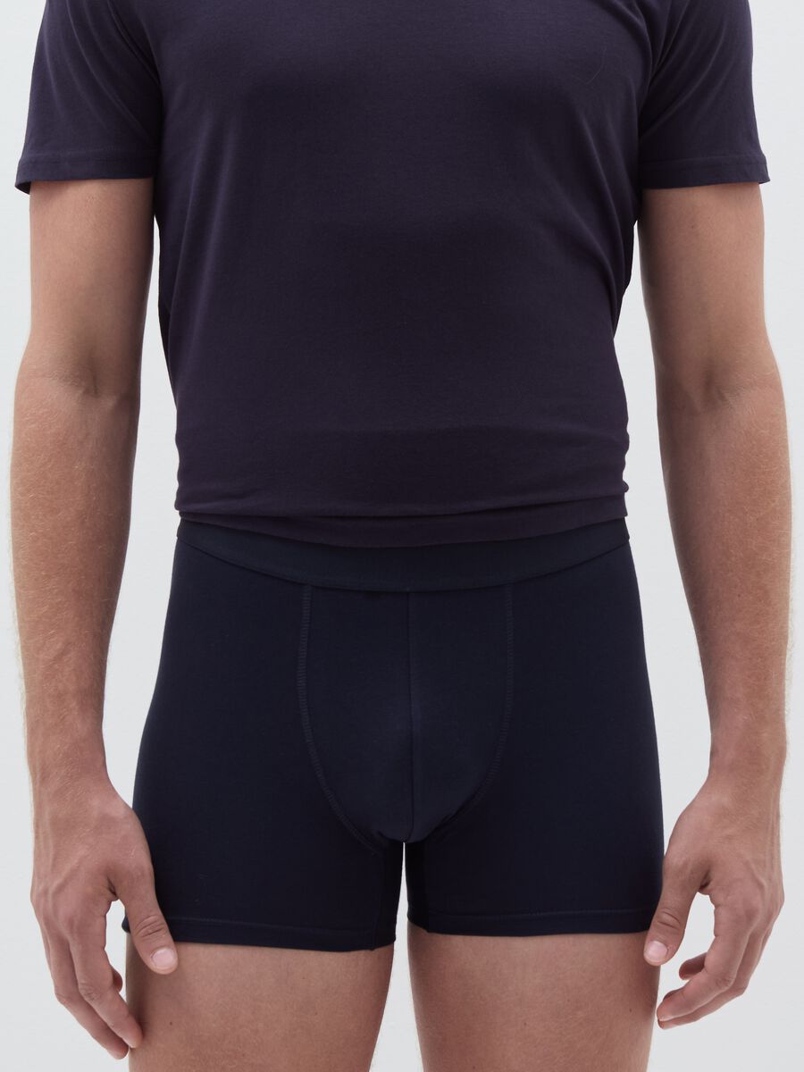 Stretch cotton boxers with external elastic_1