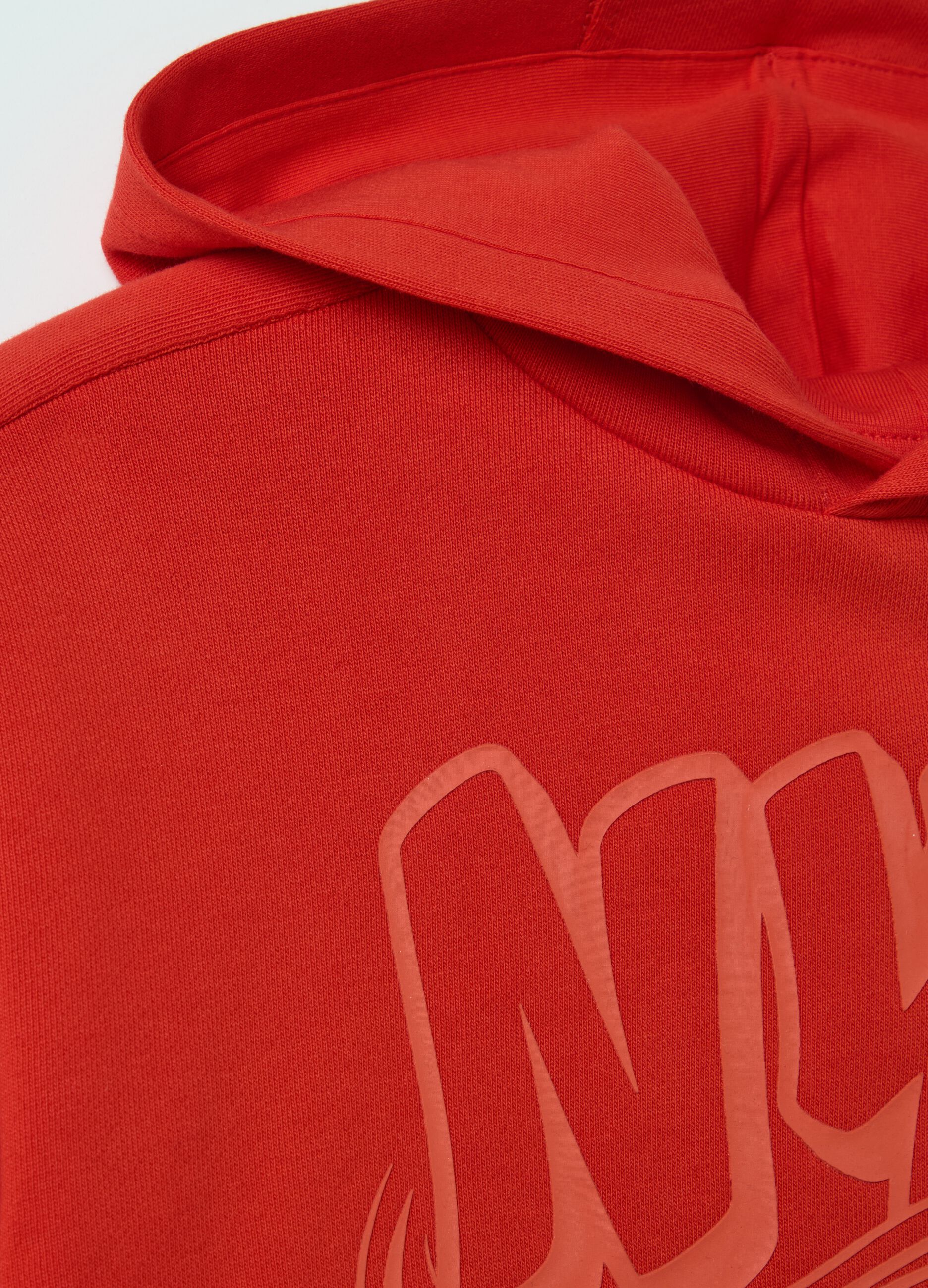 Hoodie with printed lettering