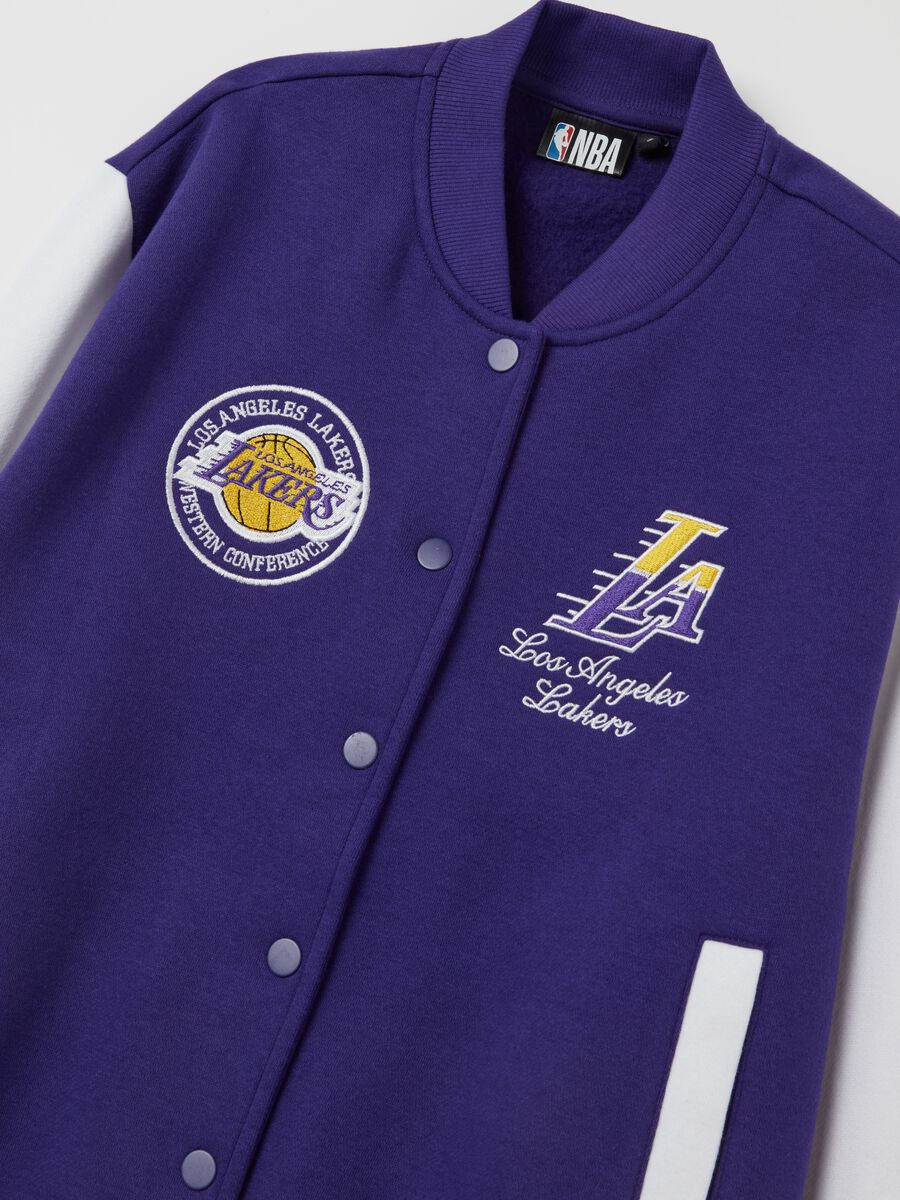 Bomber varsity con ricami Los Angeles Lakers_1