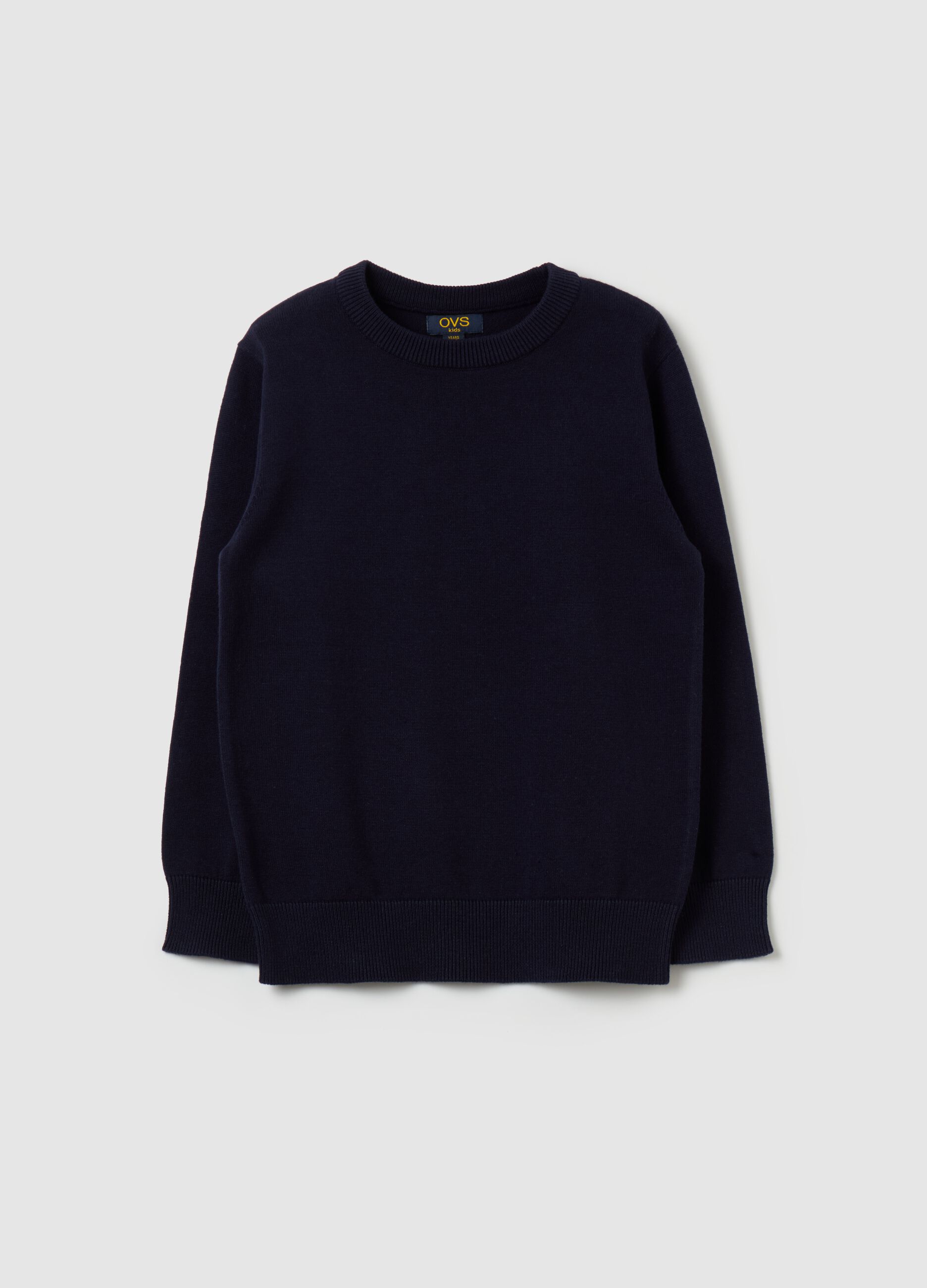 Cotton pullover with round neck