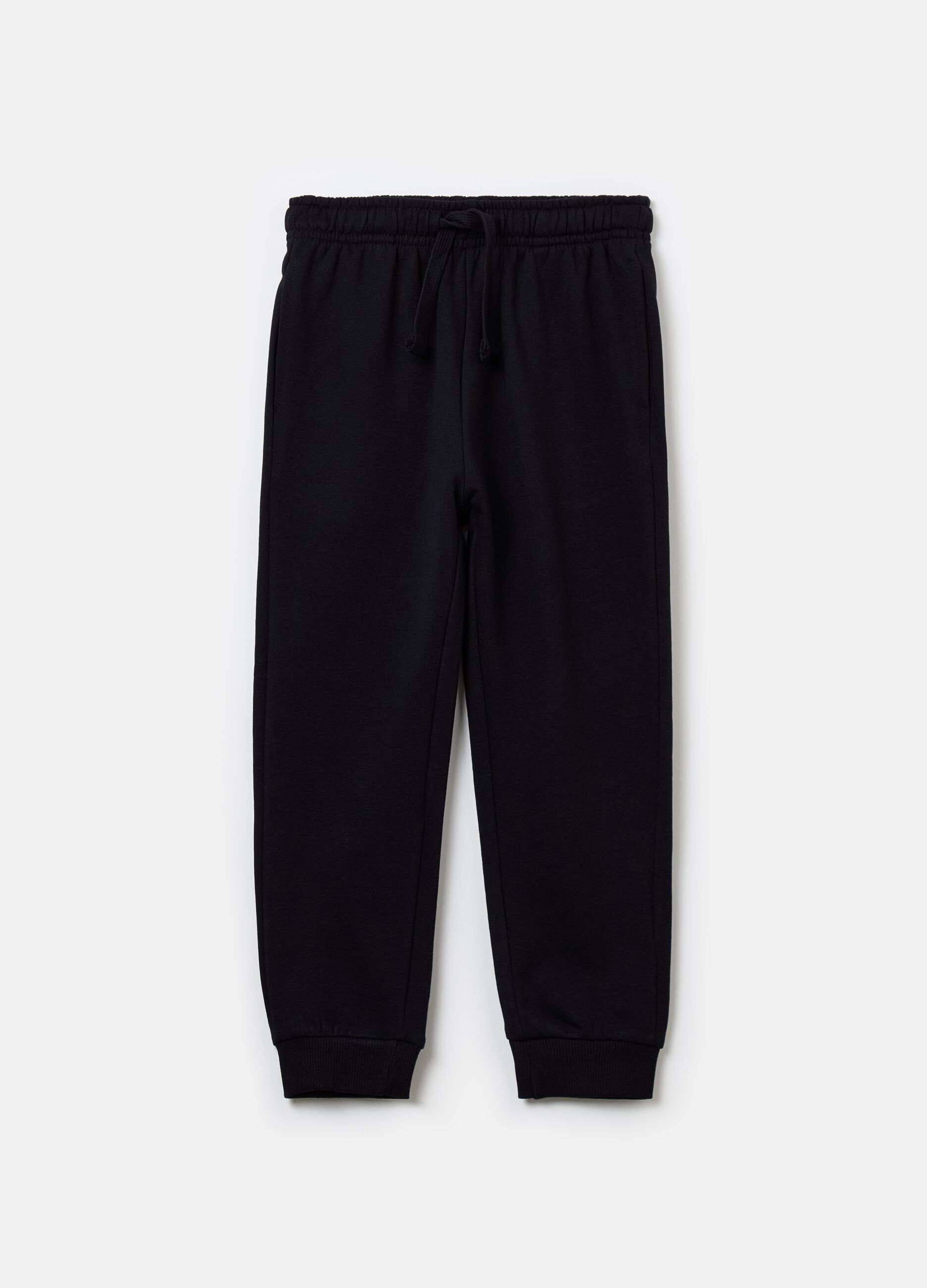 Fleece joggers with pockets and drawstring