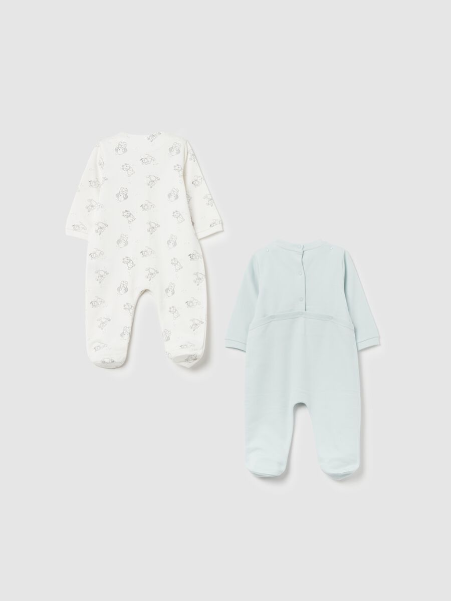 Two-pack Dumbo onesies in organic cotton with feet_1