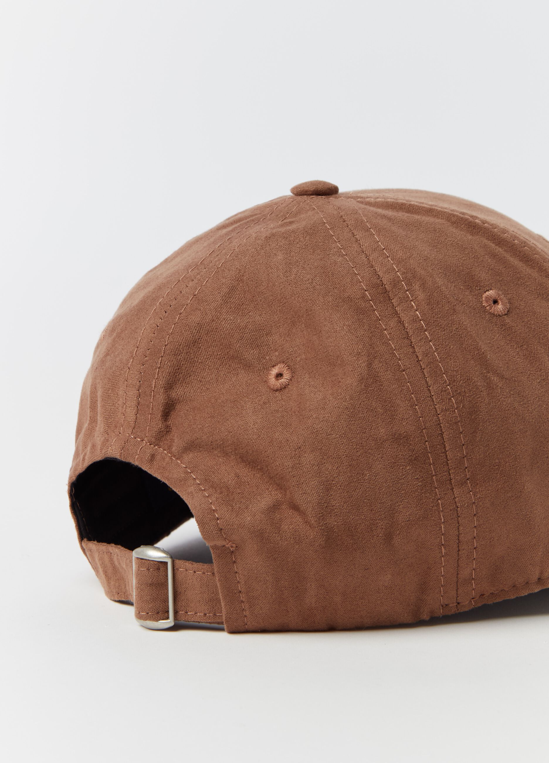 Suede-effect baseball cap