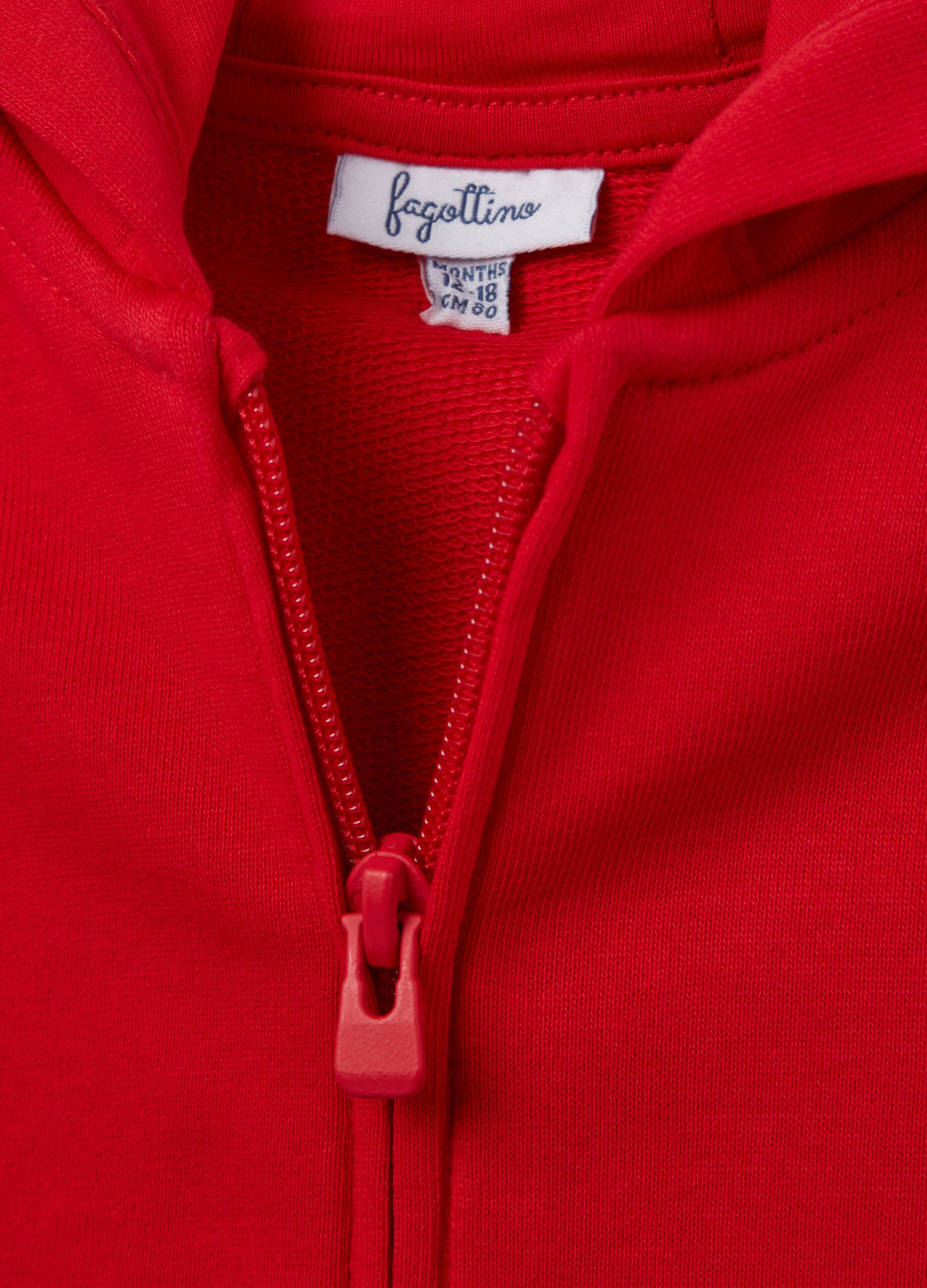 Full-zip sweatshirt in French terry with hood