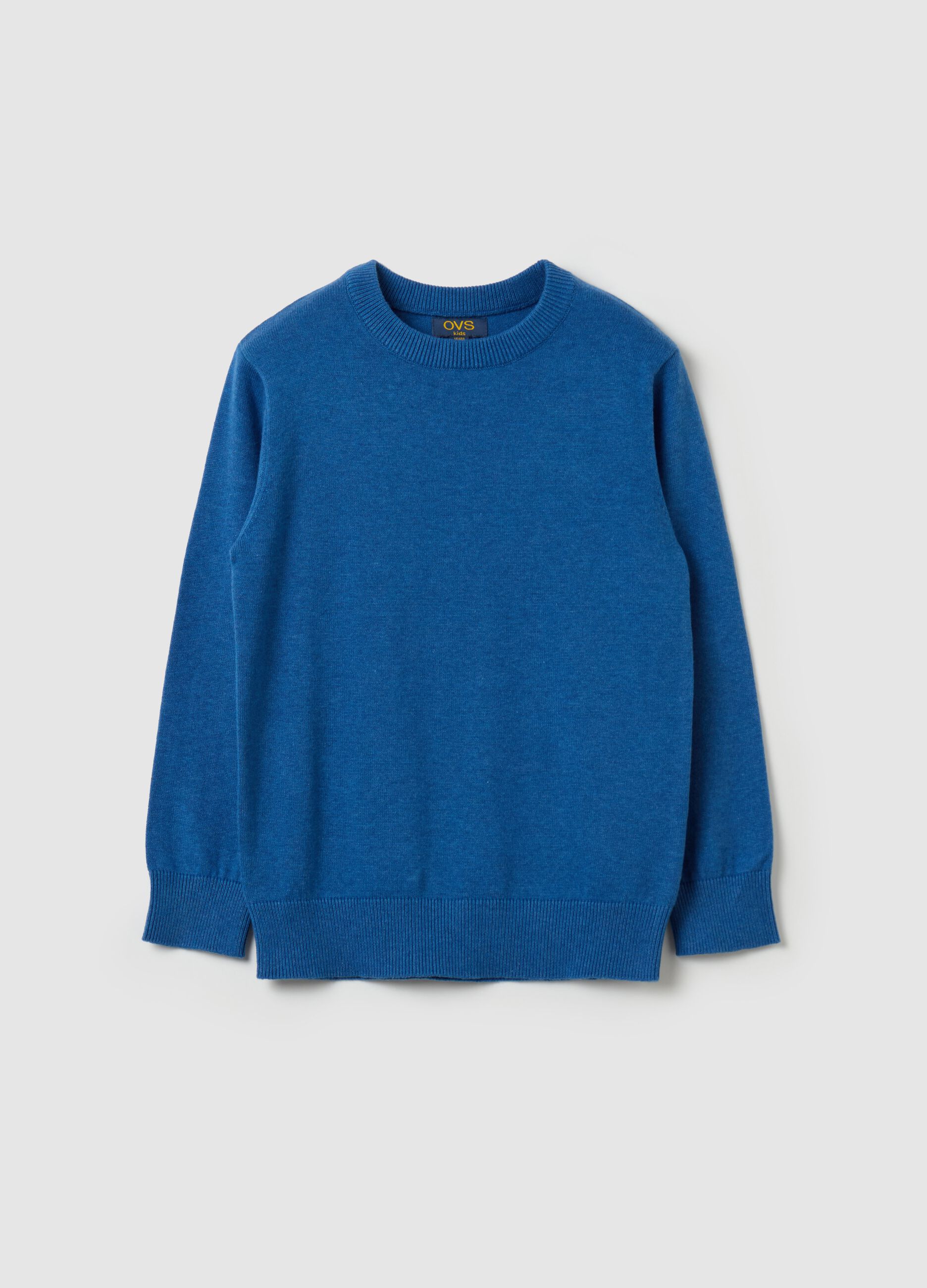 Cotton pullover with round neck