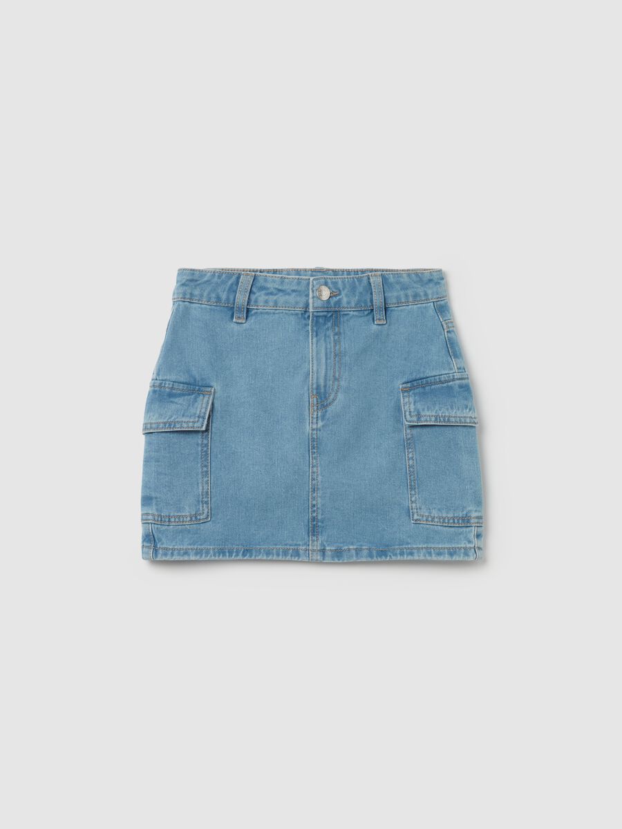 Denim miniskirt with pockets_0