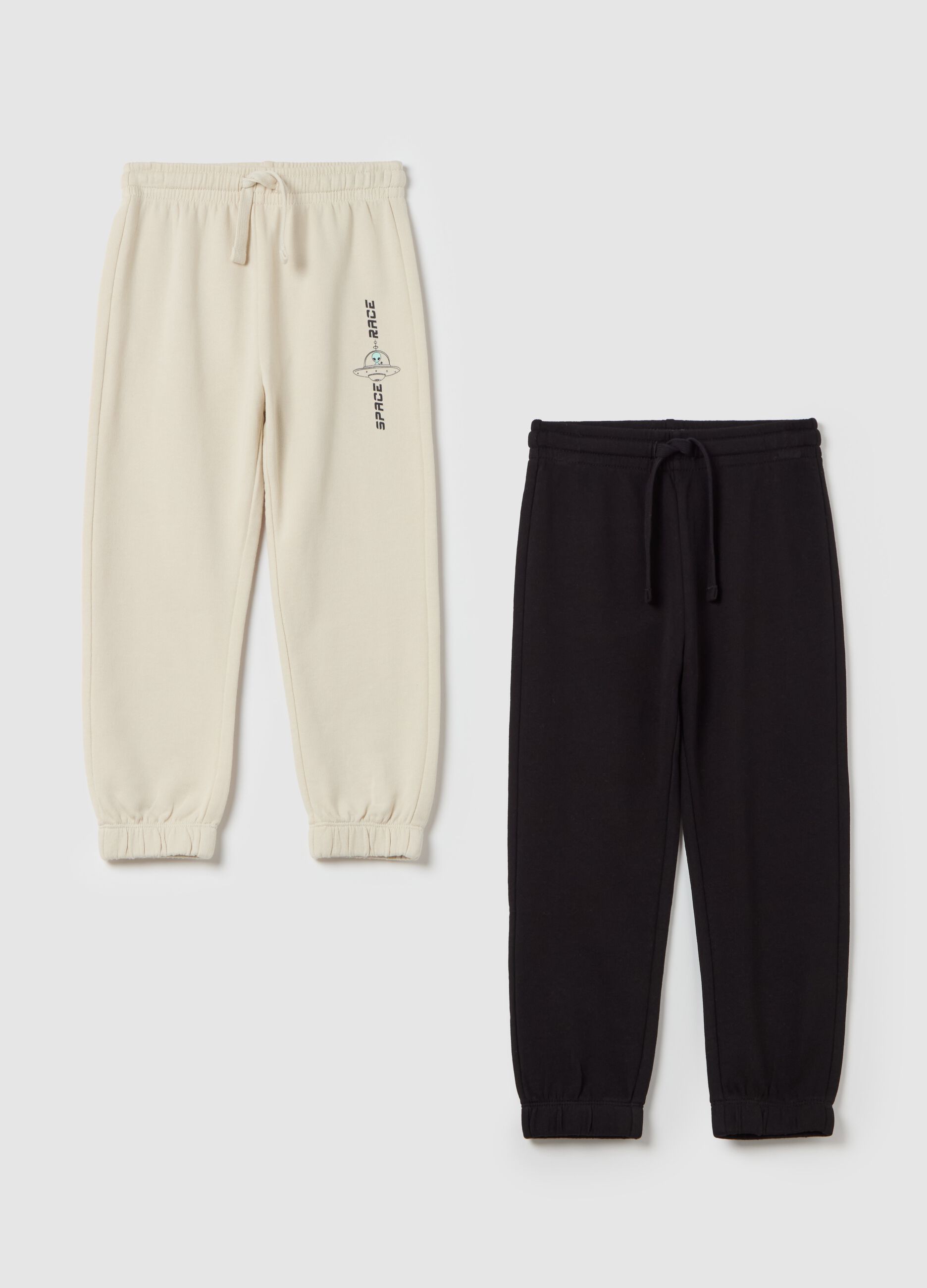 Two-pack "Space Race" joggers with drawstring