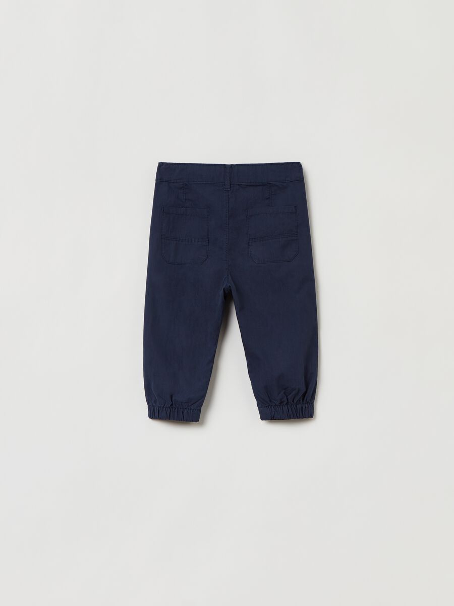 Solid colour poplin trousers _1