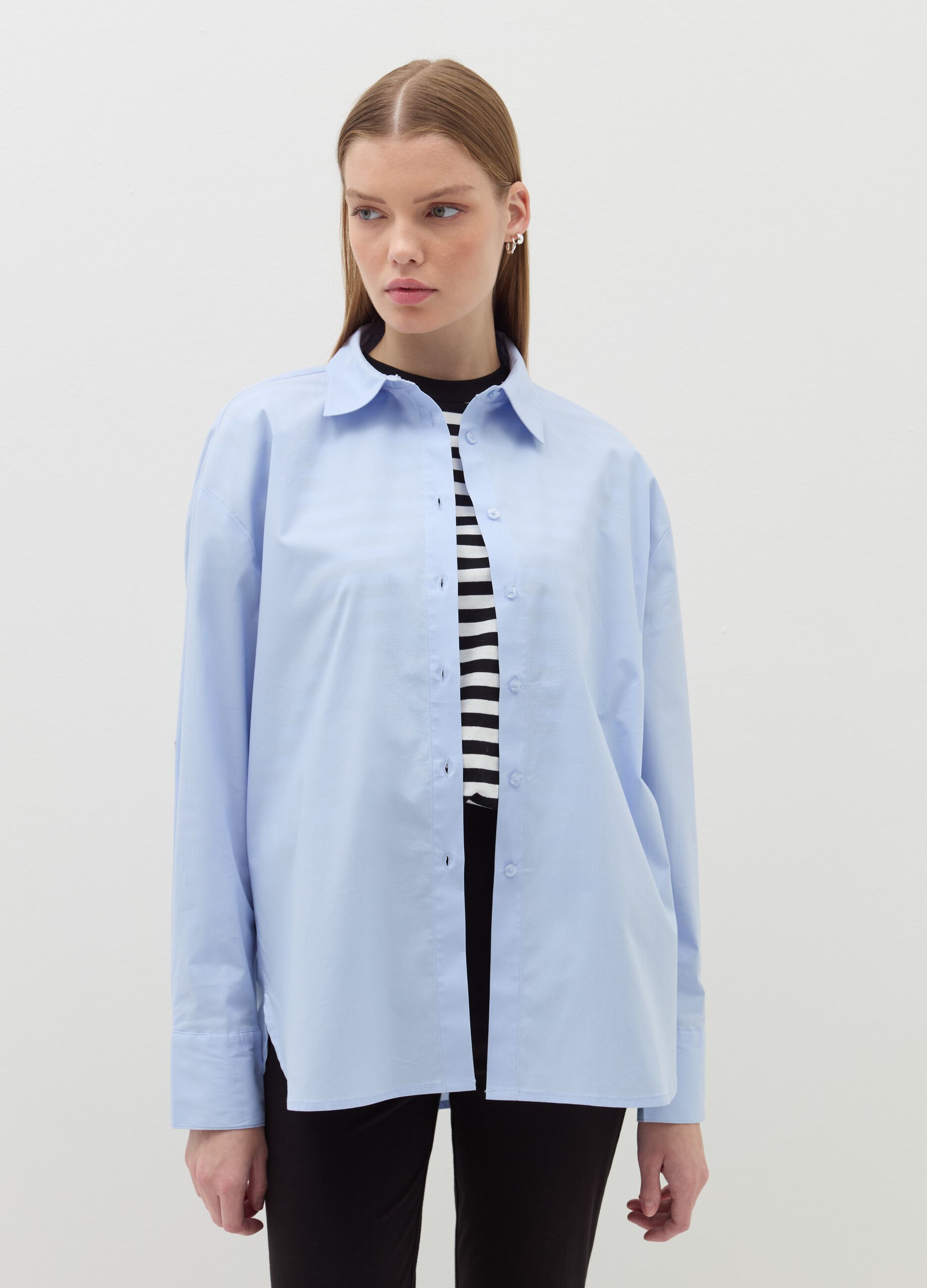 Oversized shirt in poplin