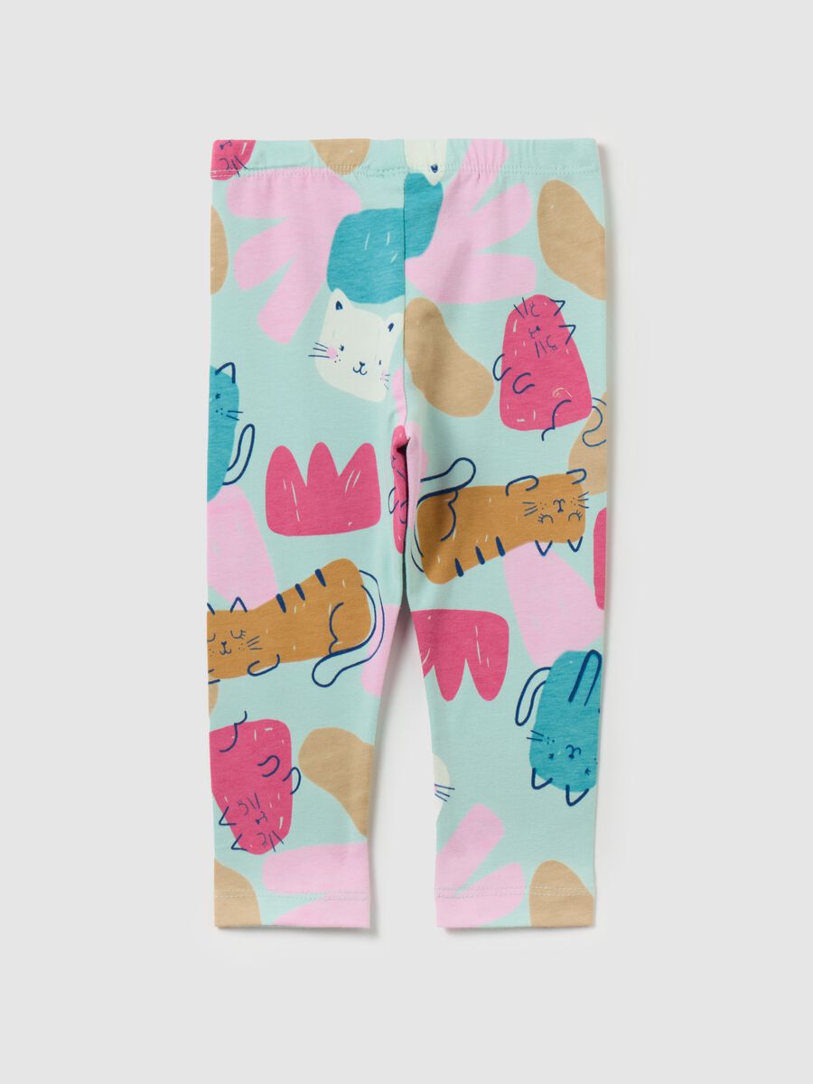 Printed stretch cotton leggings_1