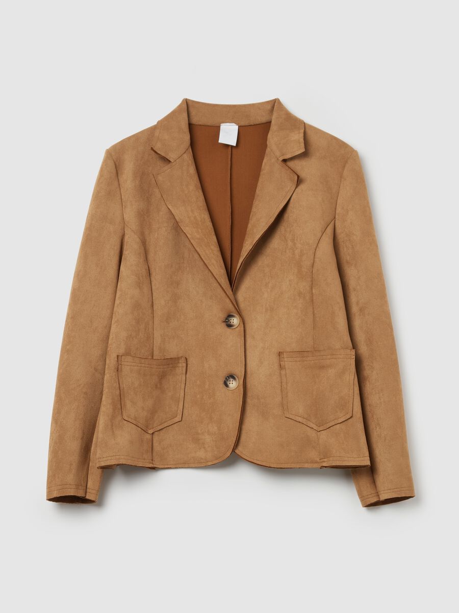 Suede single-breasted blazer_4