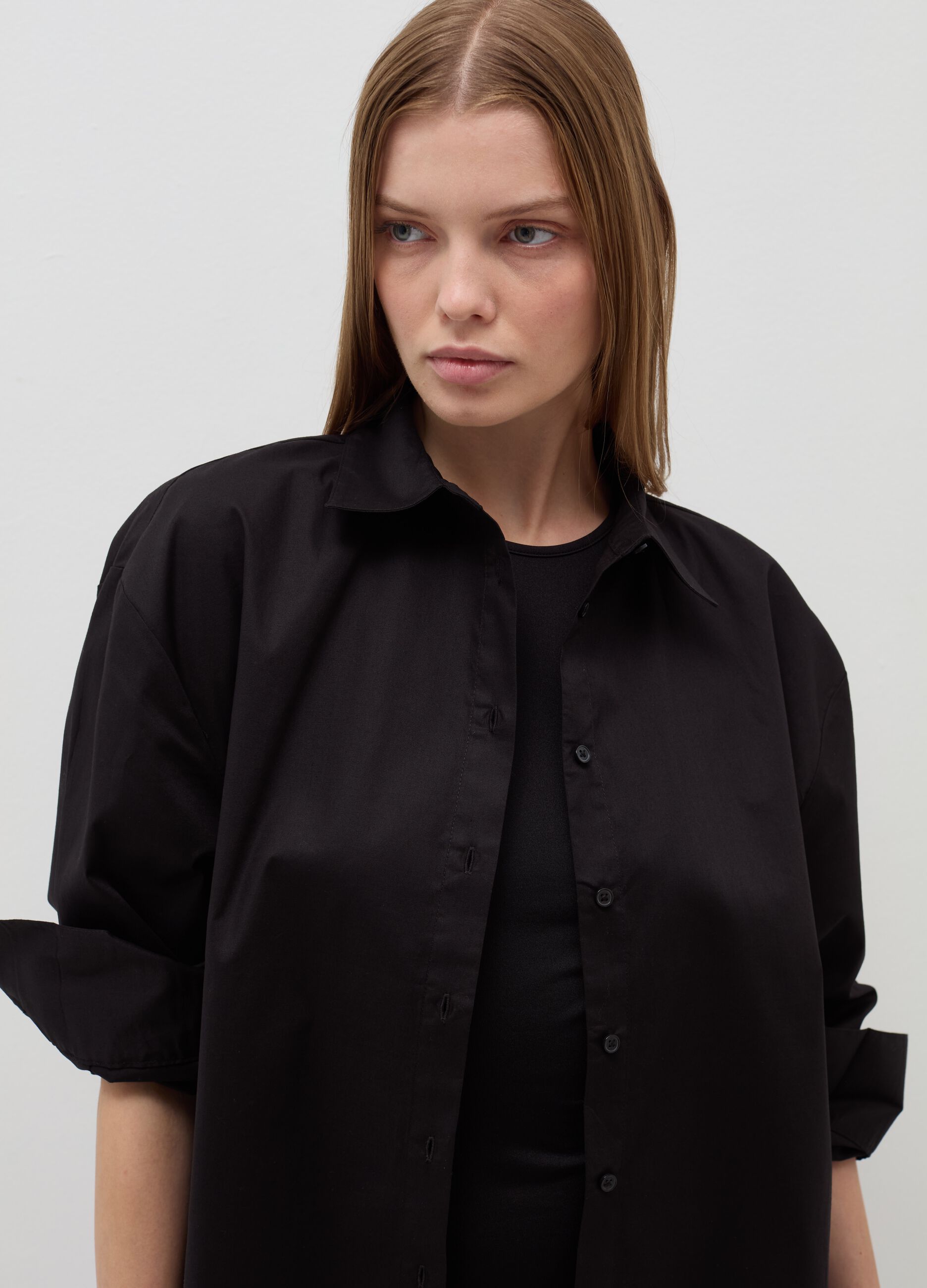 Oversized shirt in poplin