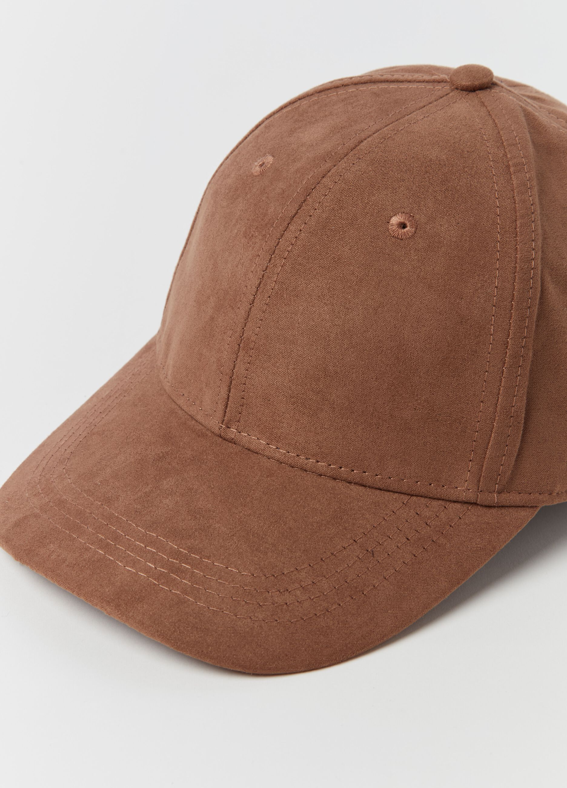 Suede-effect baseball cap