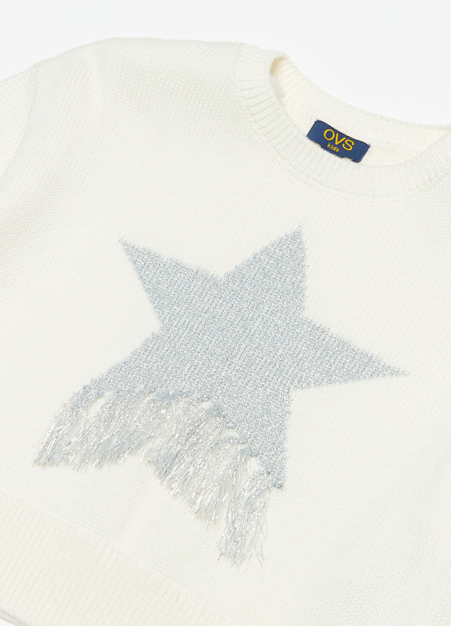 Pullover in cotone con disegno stella