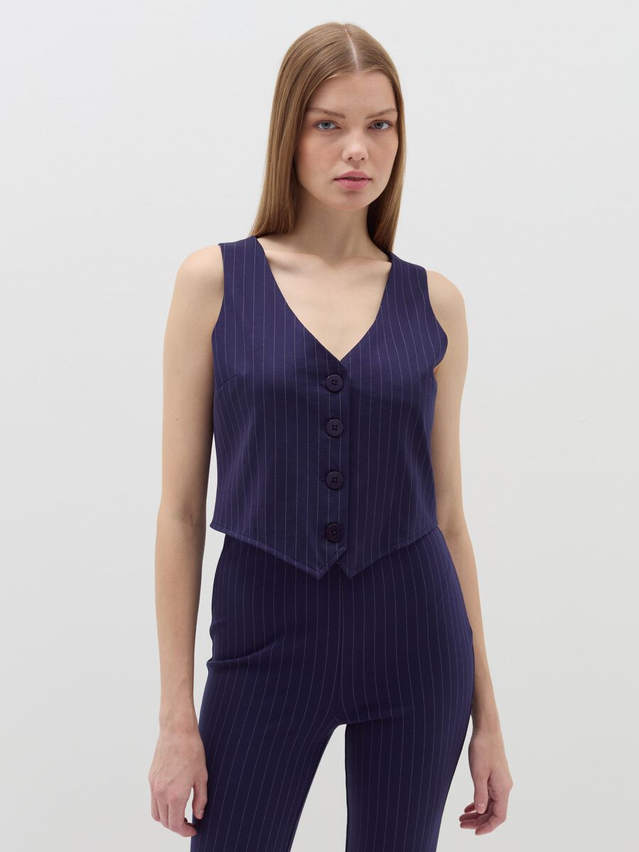 Pinstriped gilet with buttons_1