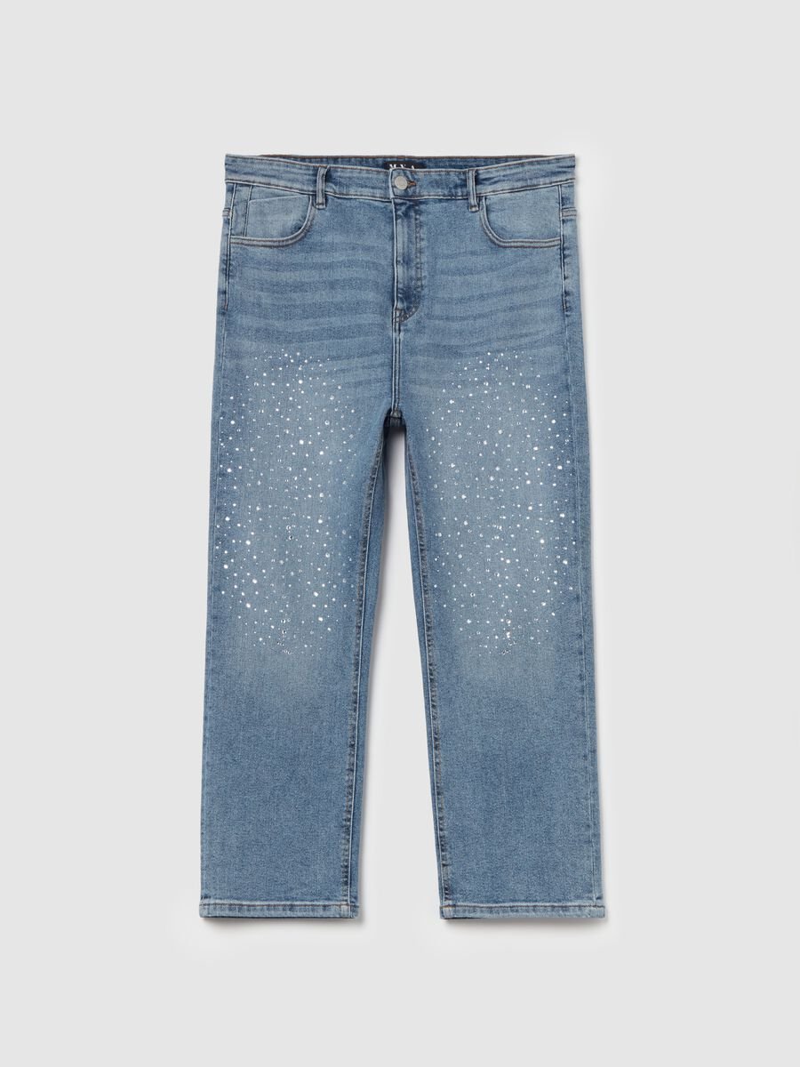 Curvy cropped-fit jeans with diamantés_4