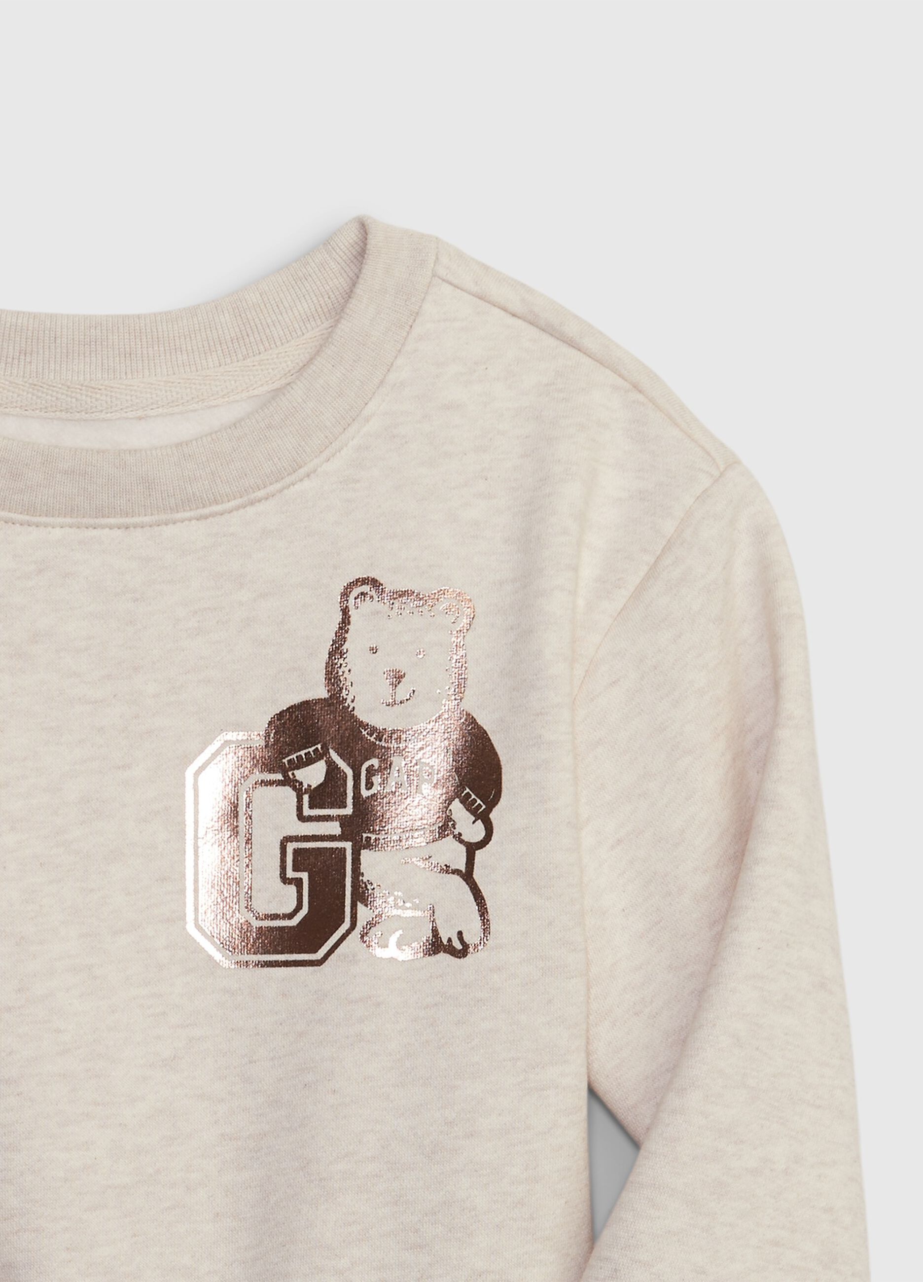 Sweatshirt with logo print and foil teddy bear