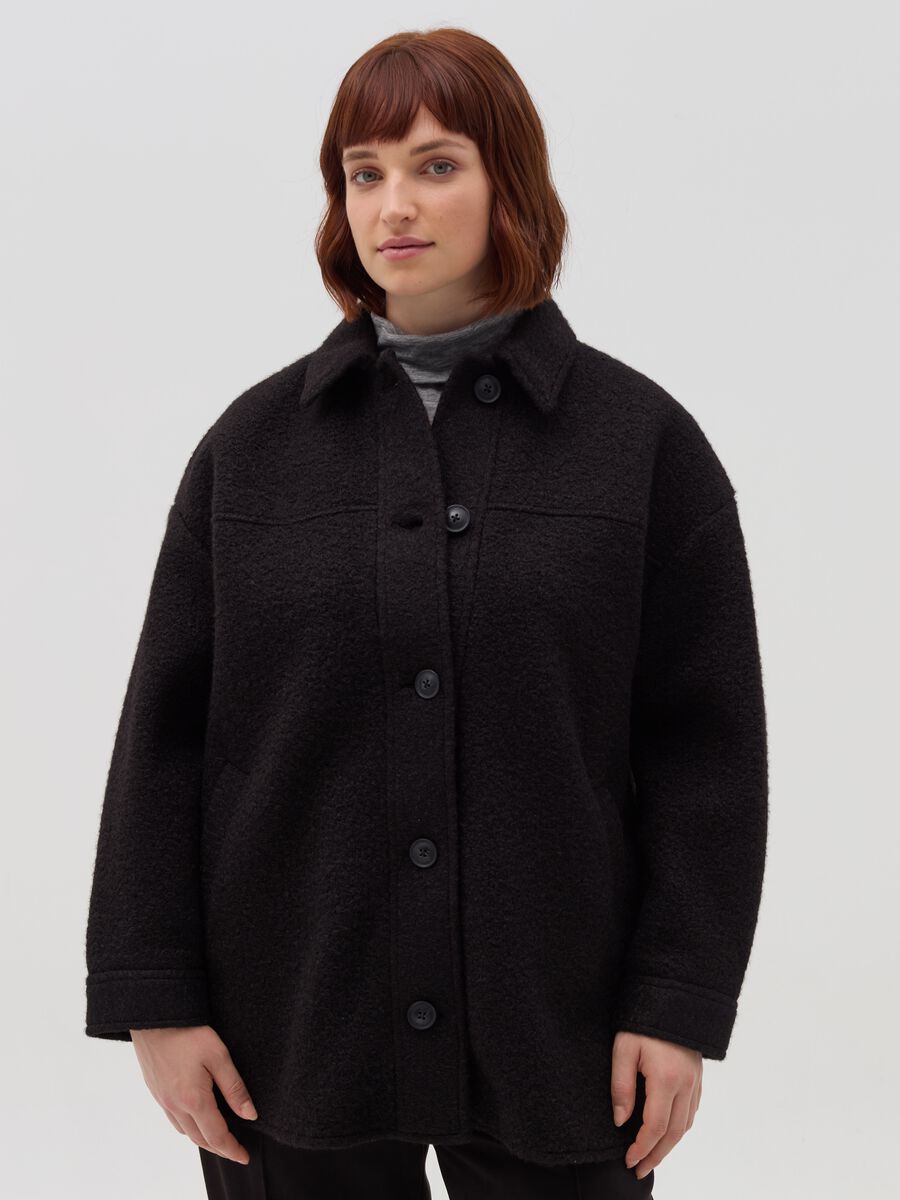 Curvy oversized single-breasted coat_0