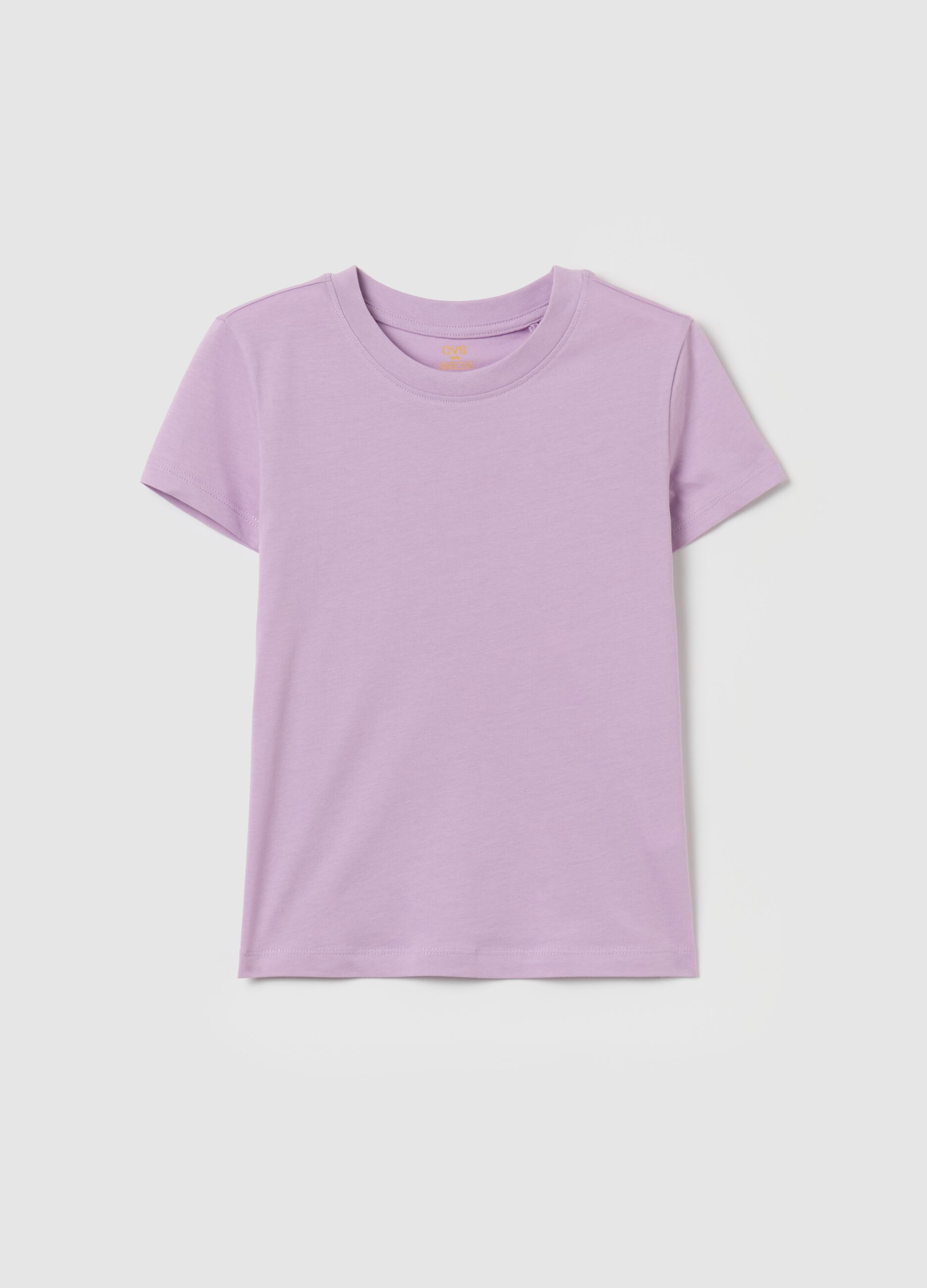 Solid colour T-shirt in organic cotton