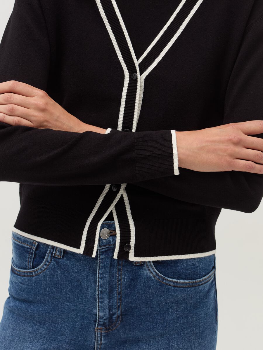 Cardigan with contrasting trim_3