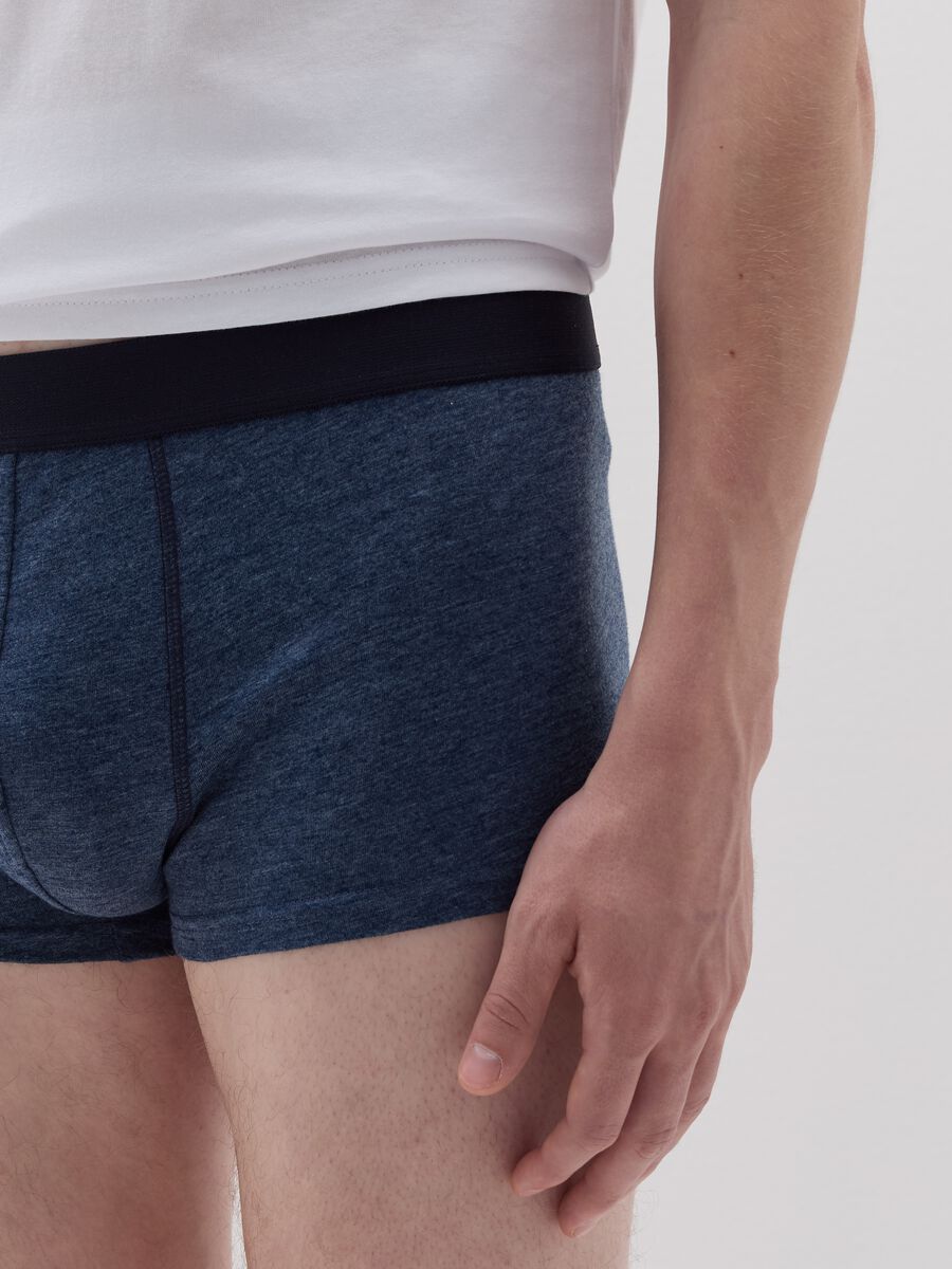 Five-pack solid colour cotton boxer shorts_5