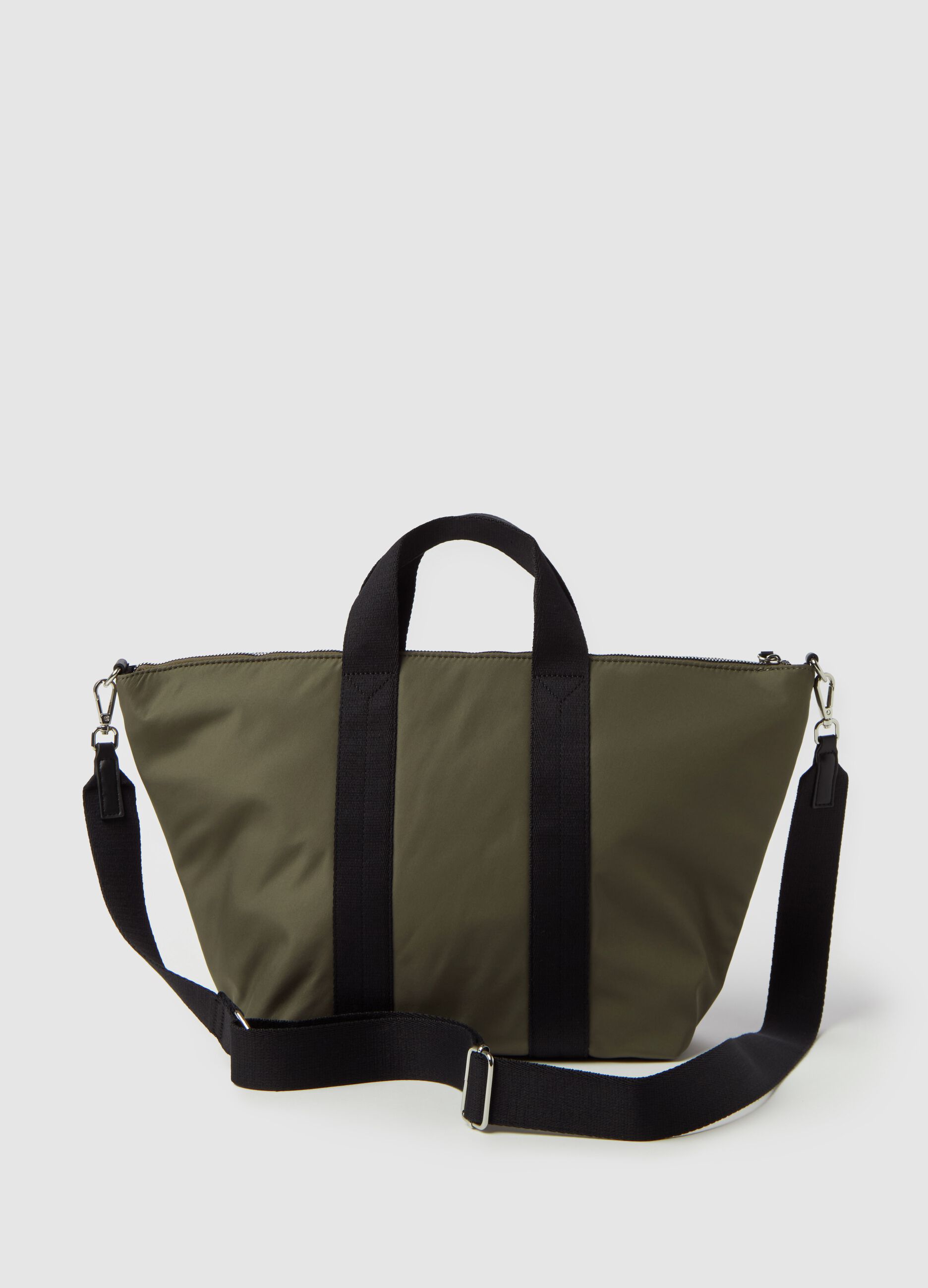 Nylon shopping bag with shoulder strap