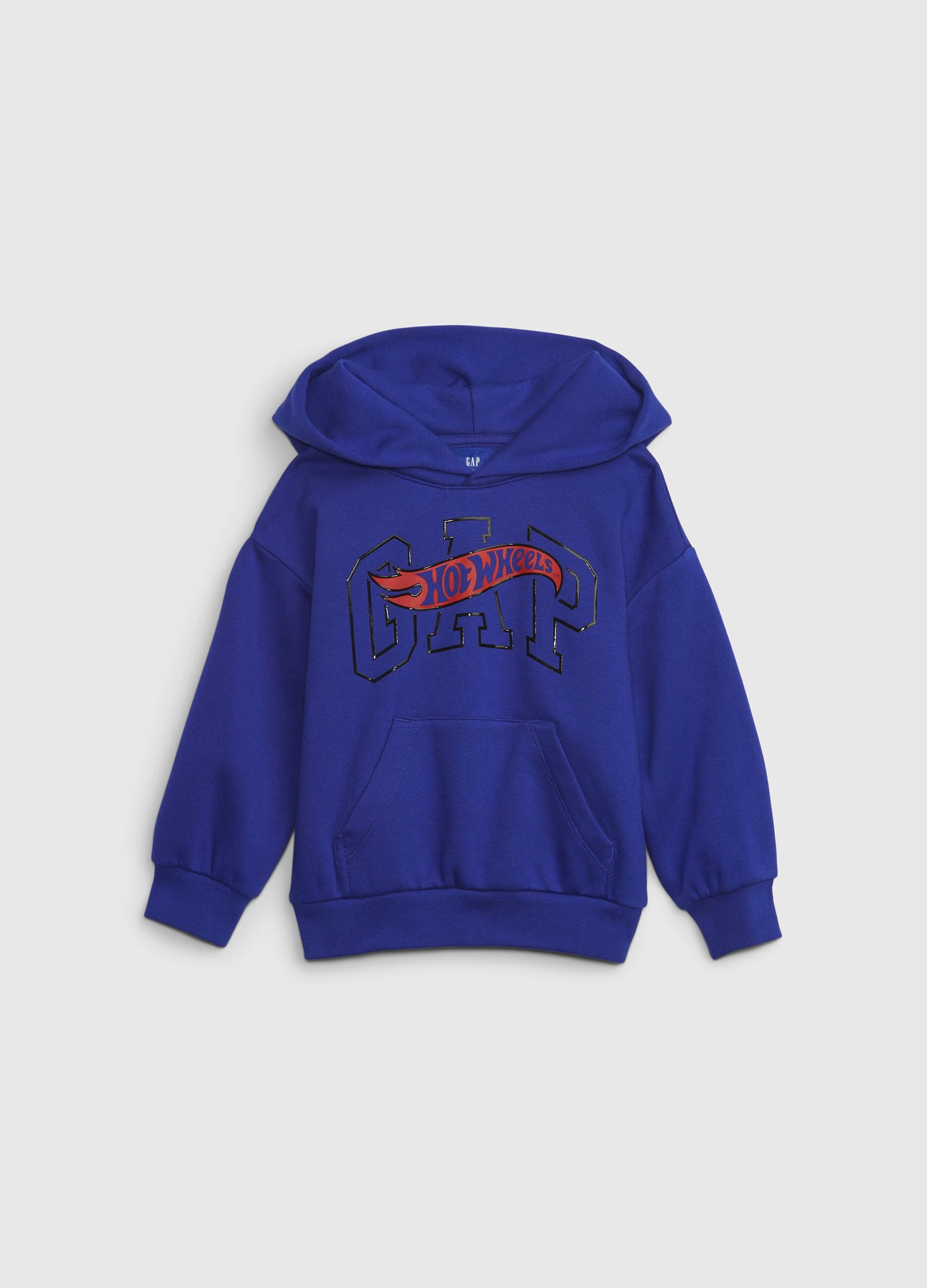 Sweatshirt with hood and Hot Wheels print and logo