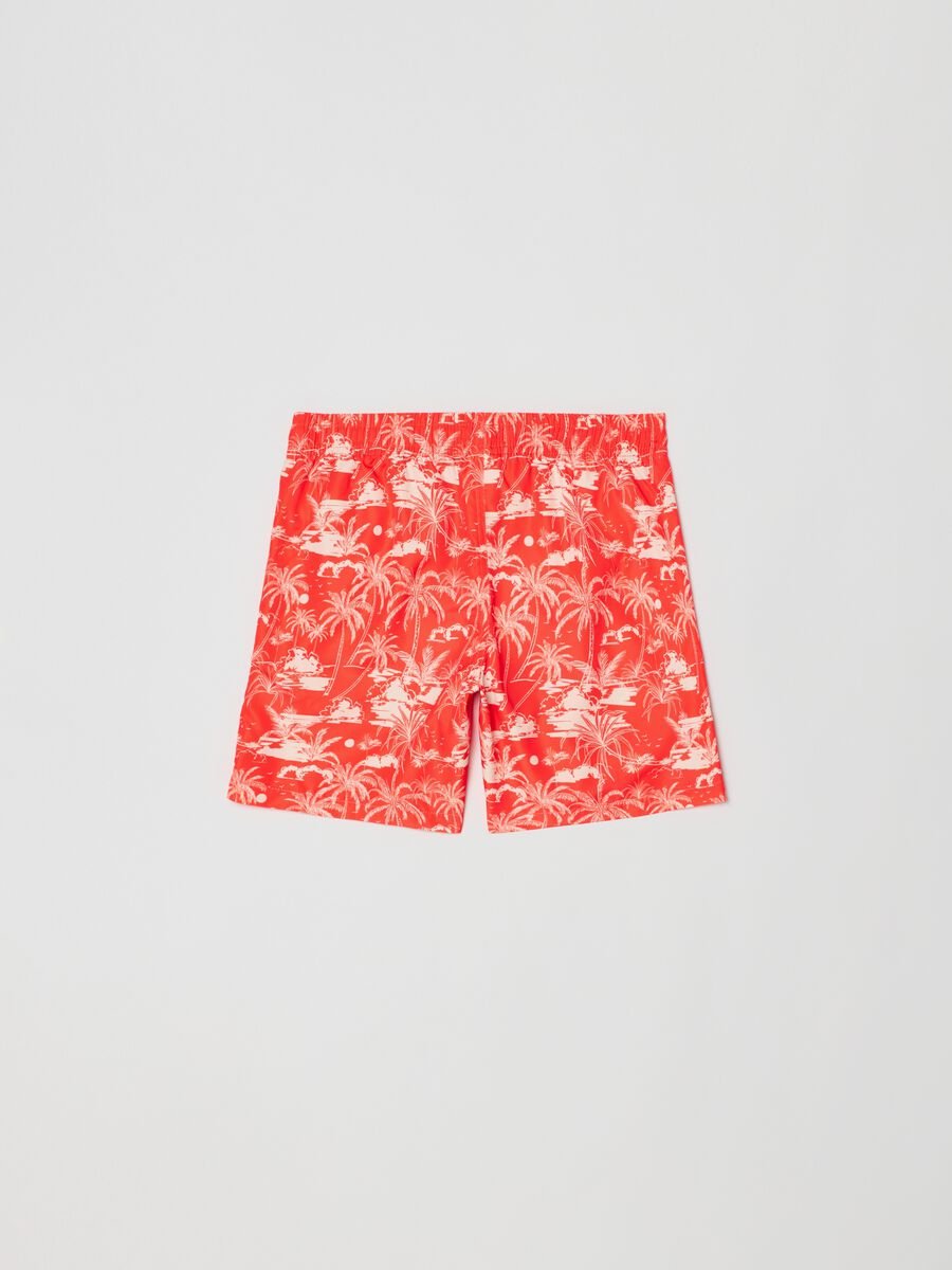 Swimming trunks with palms print_1
