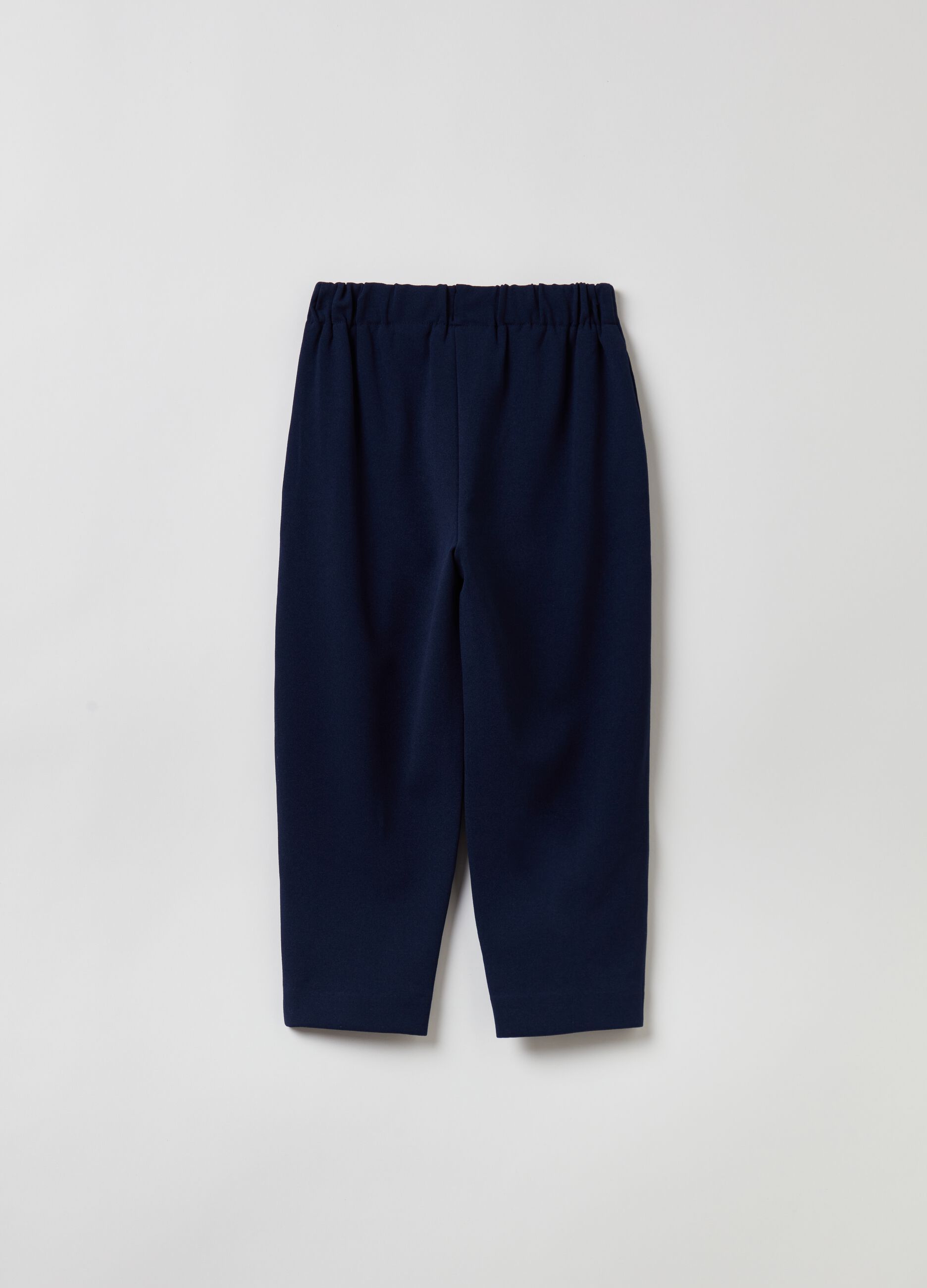 Solid colour carrot-fit trousers