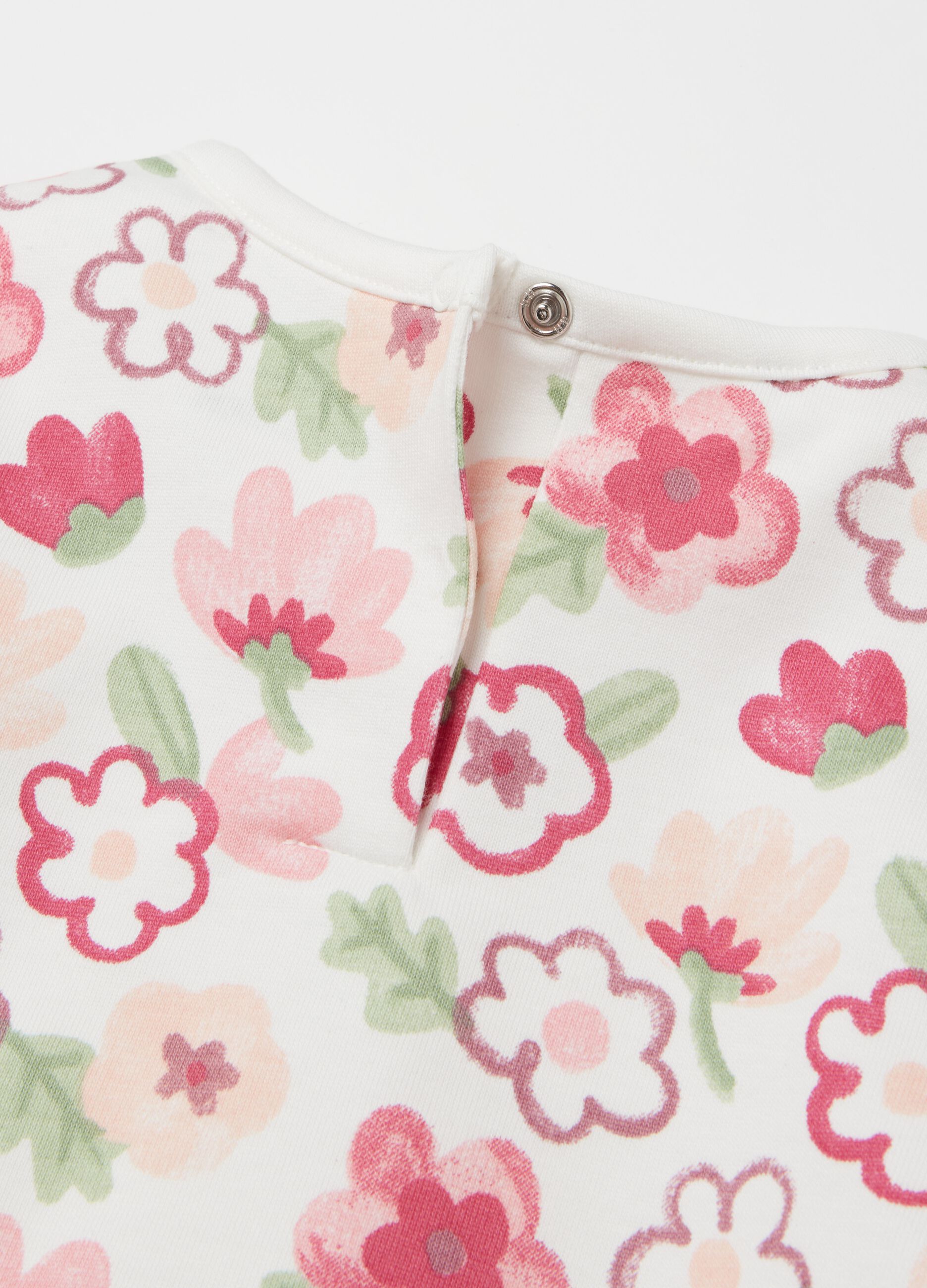 Organic cotton pyjamas with small flowers print