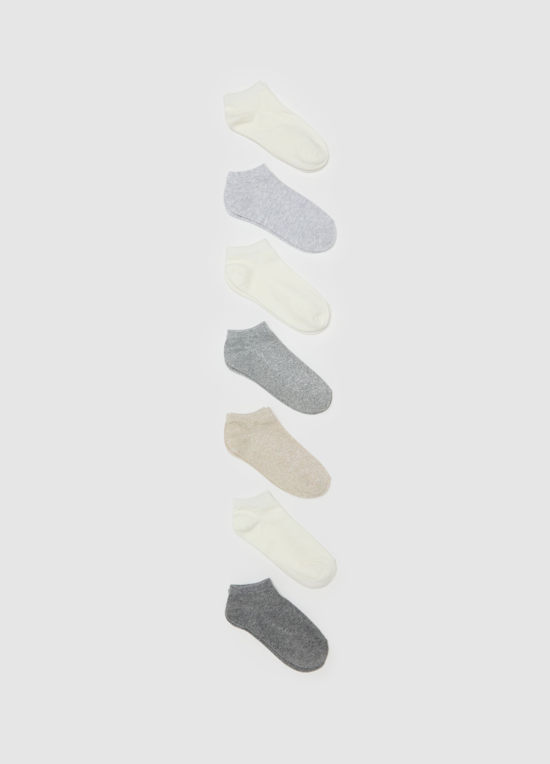 Seven-pair pack shoe liners in organic cotton