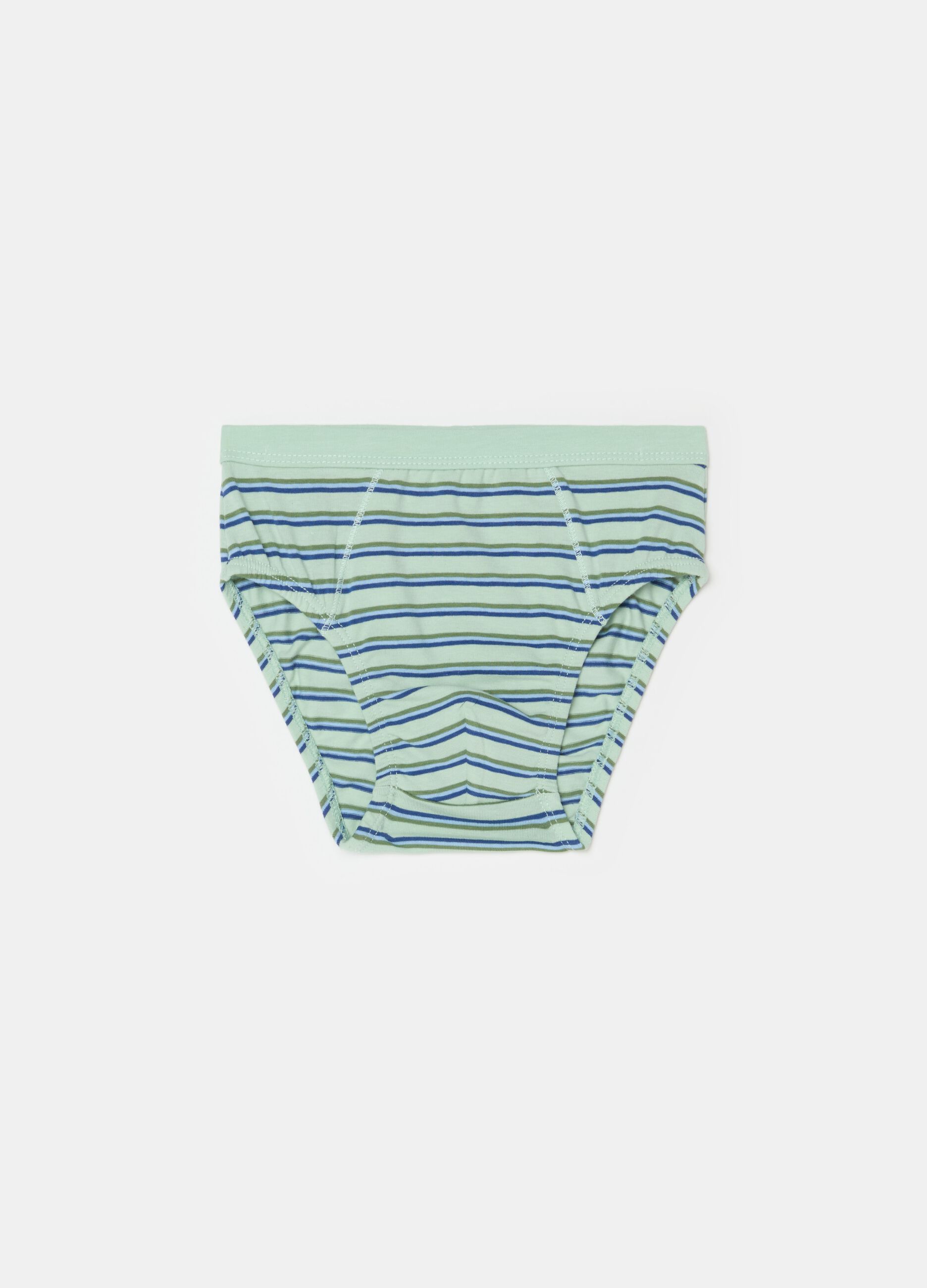 Striped organic cotton briefs