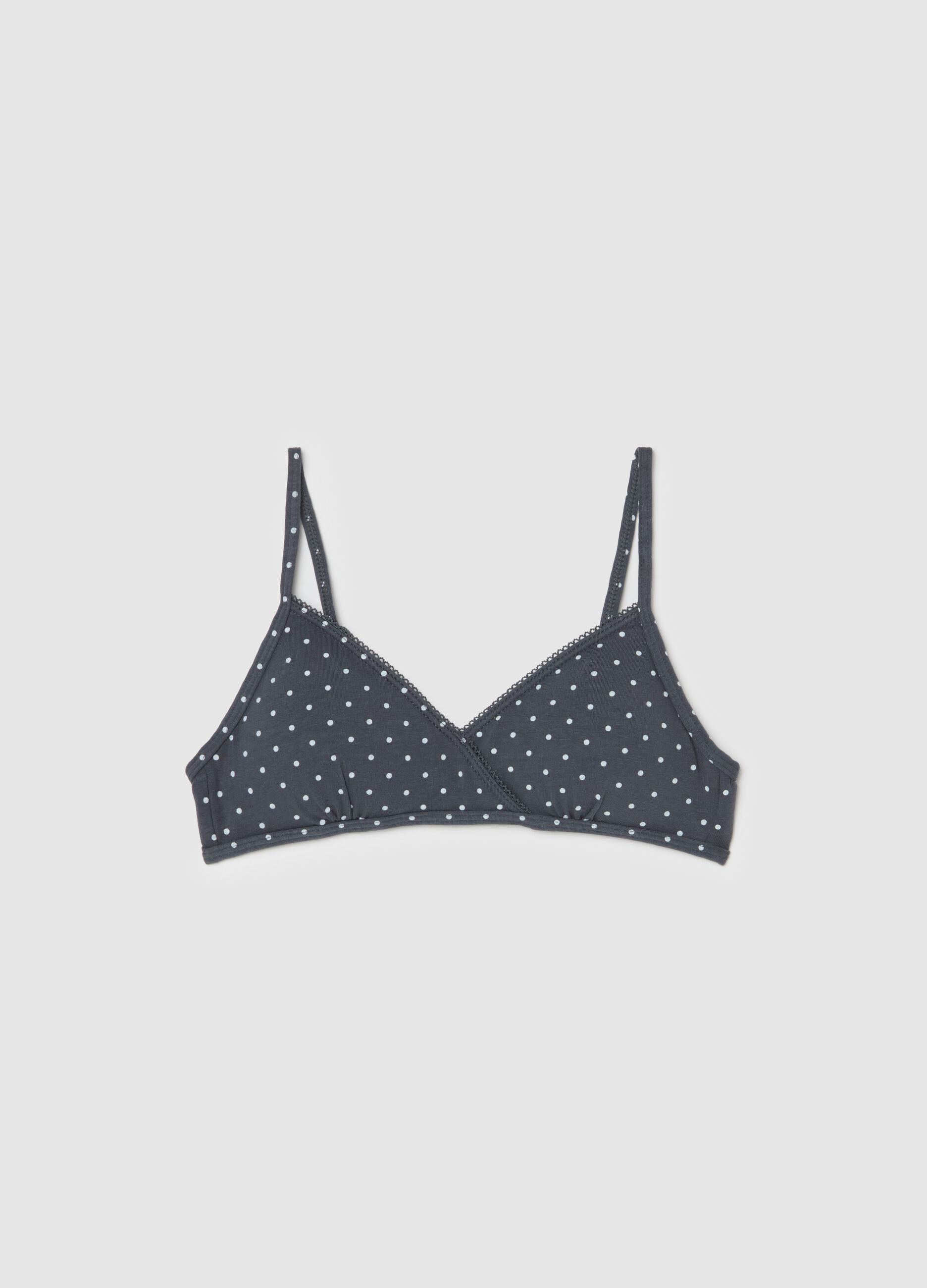 Reggiseno a triangolo semi imbottito a pois