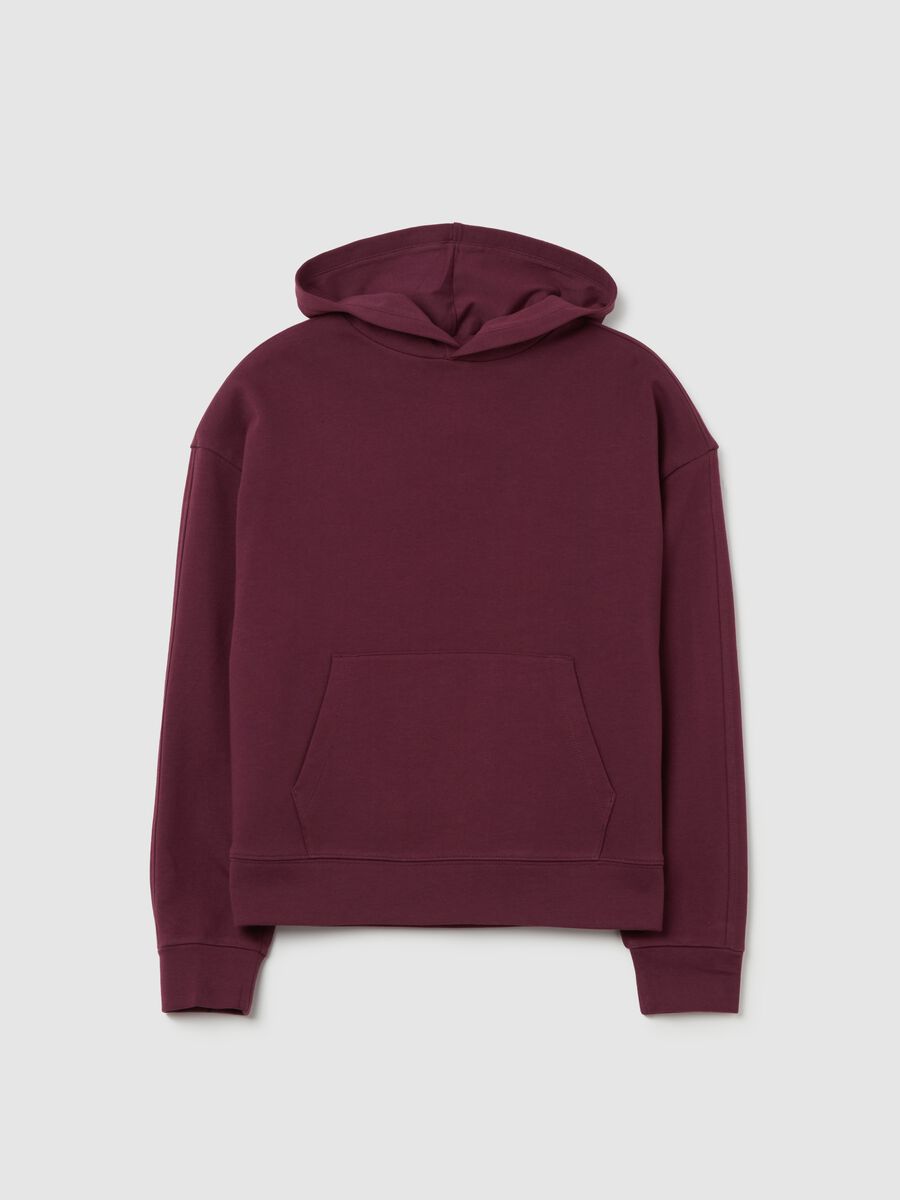 Cotton sweatshirt with hood and pocket_0