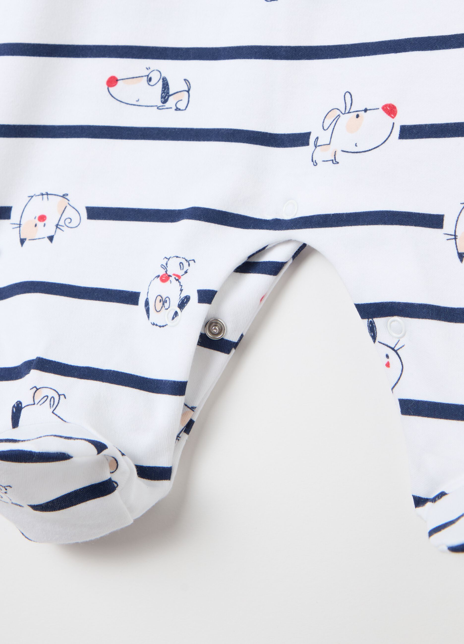 Organic cotton onesie with feet and print