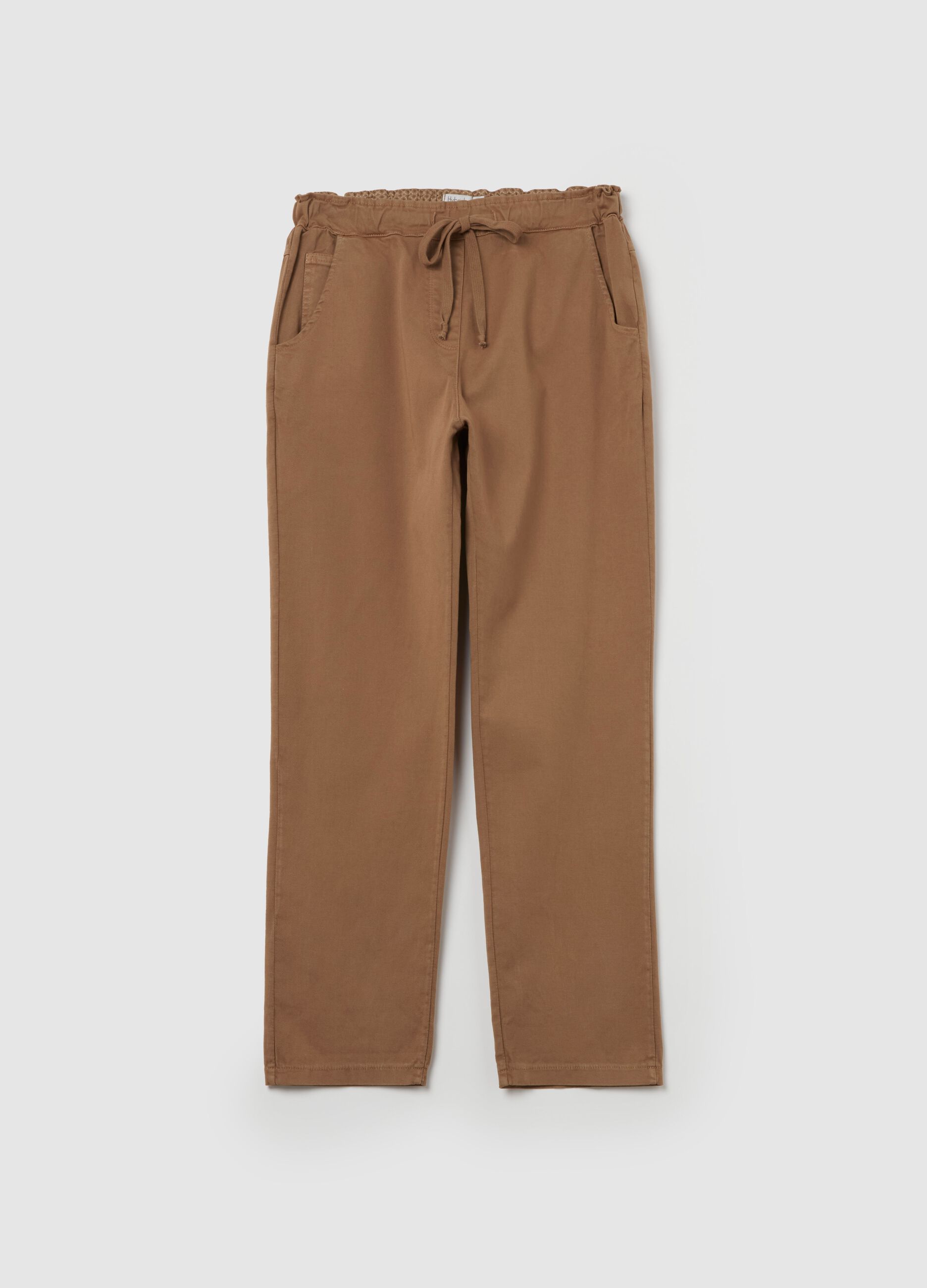 Joggers in cotone stretch con coulisse