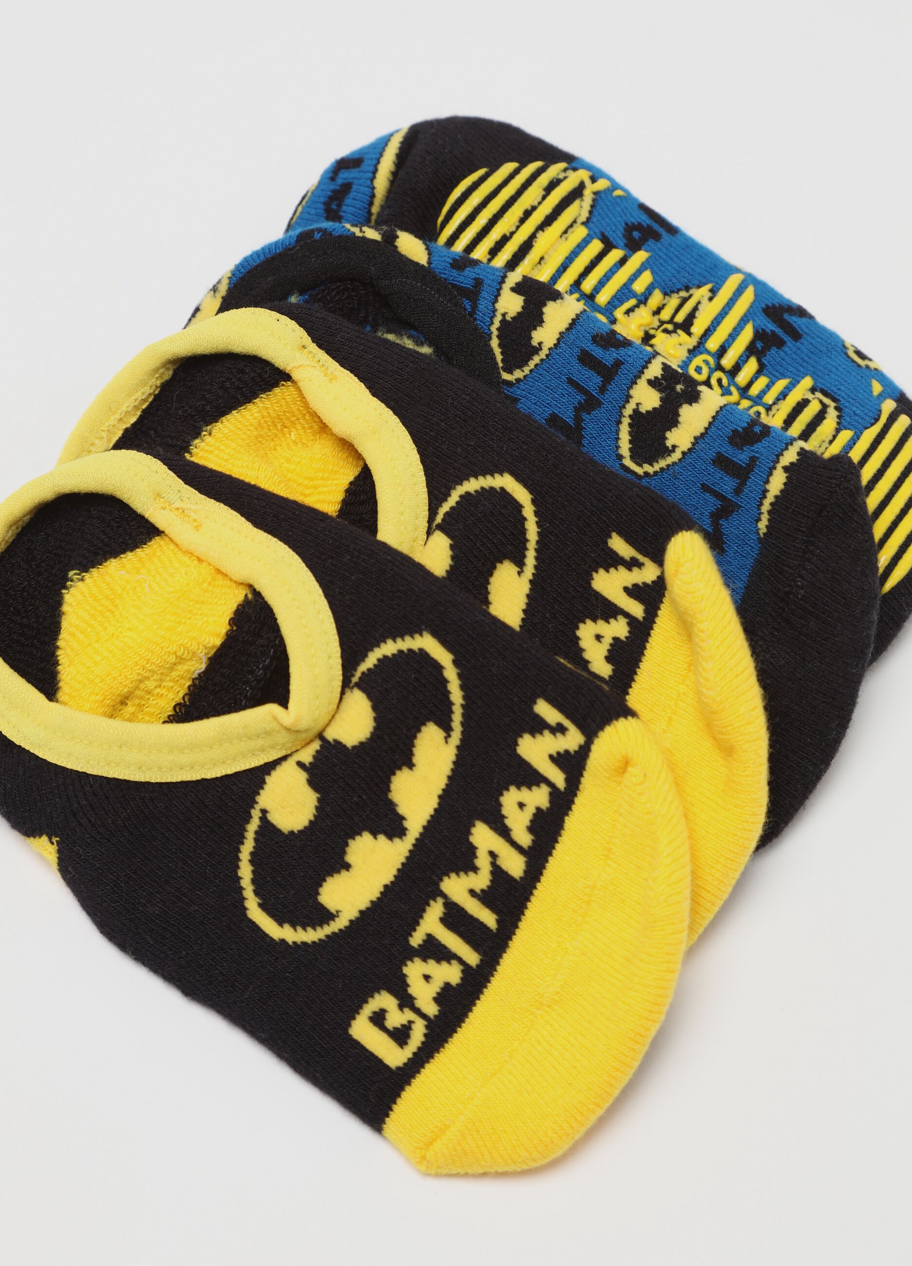 Two-pair pack Batman slipper socks in organic cotton