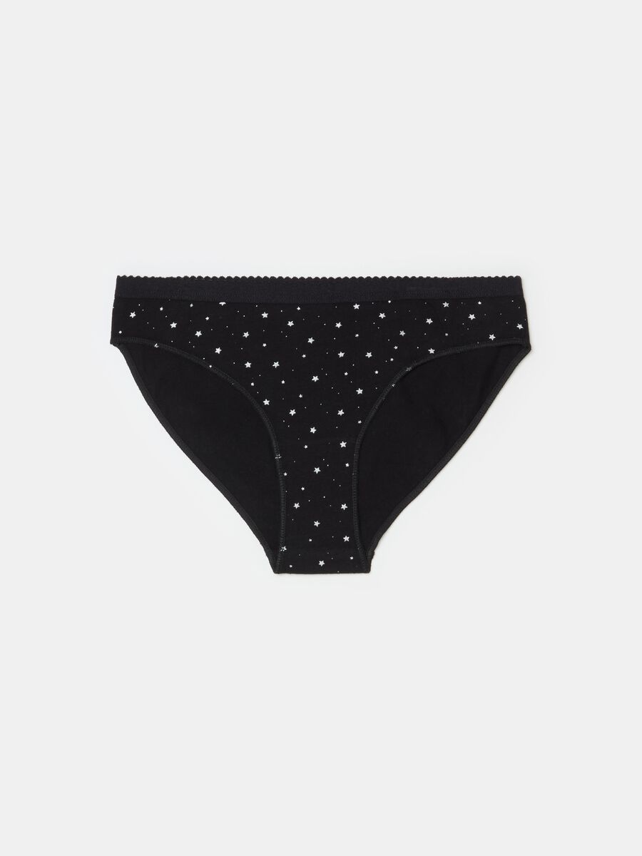 Organic cotton briefs with stars print_0