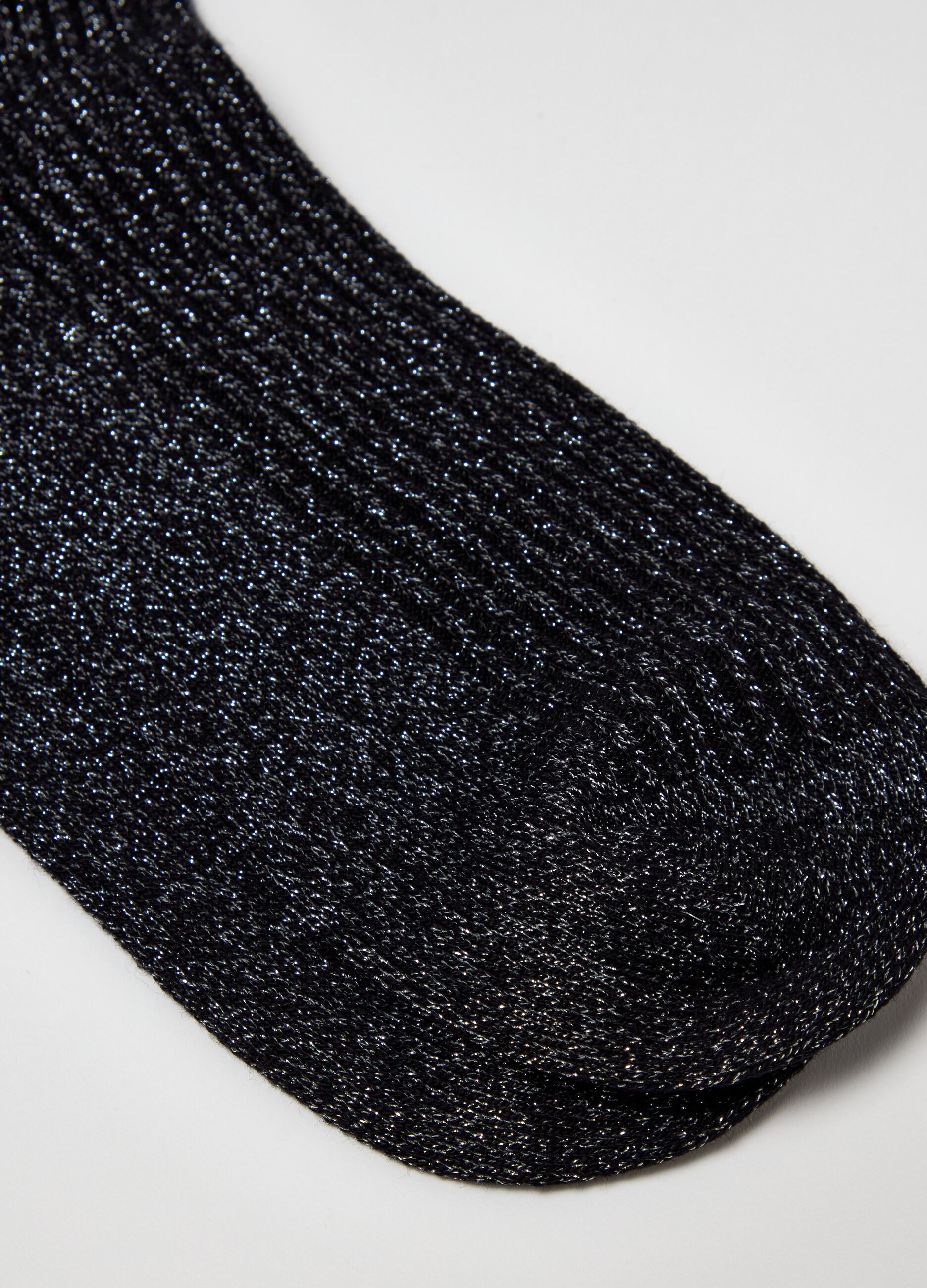 Stretch midi socks with lurex