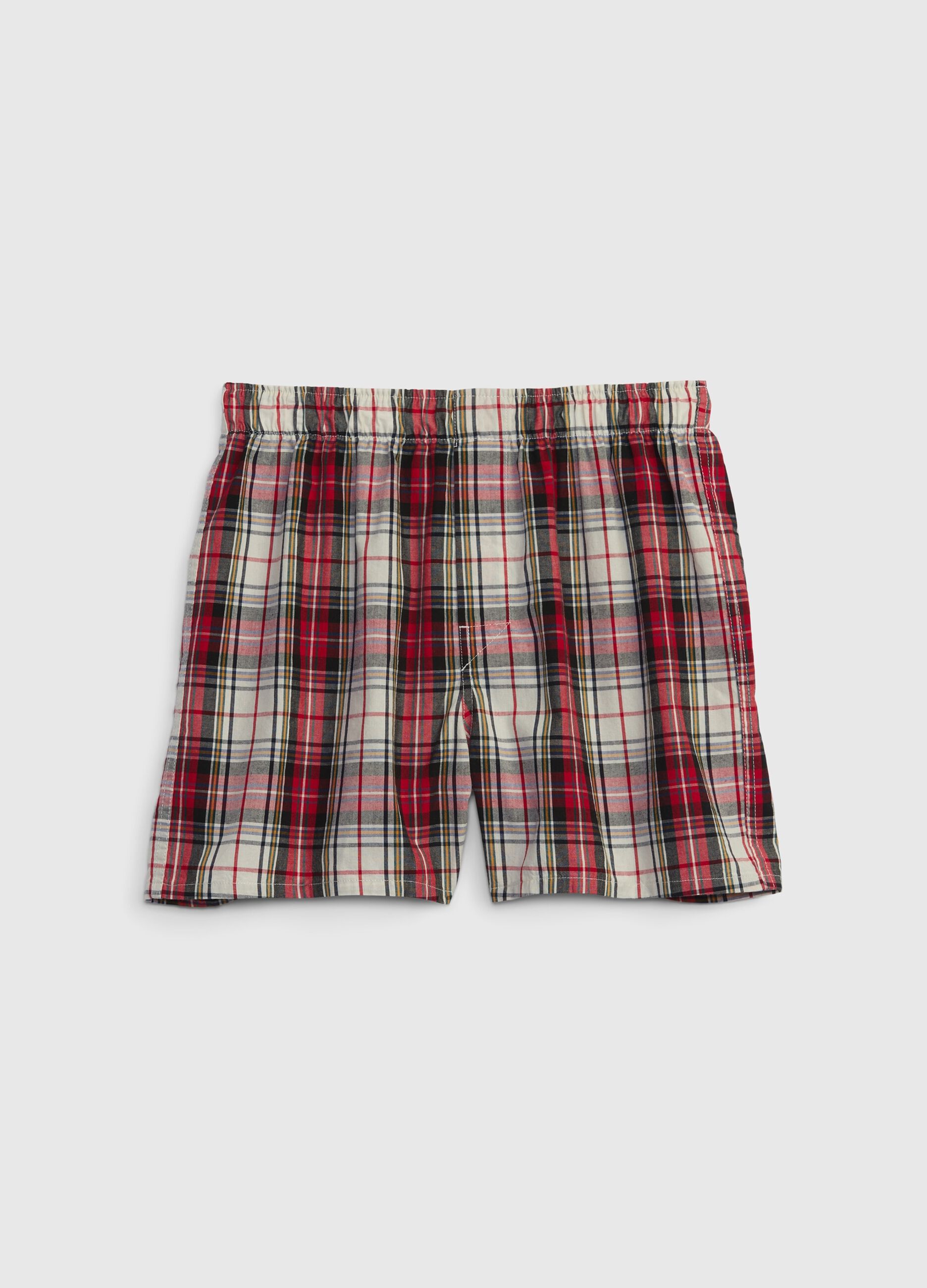 Cotton boxer shorts with check pattern