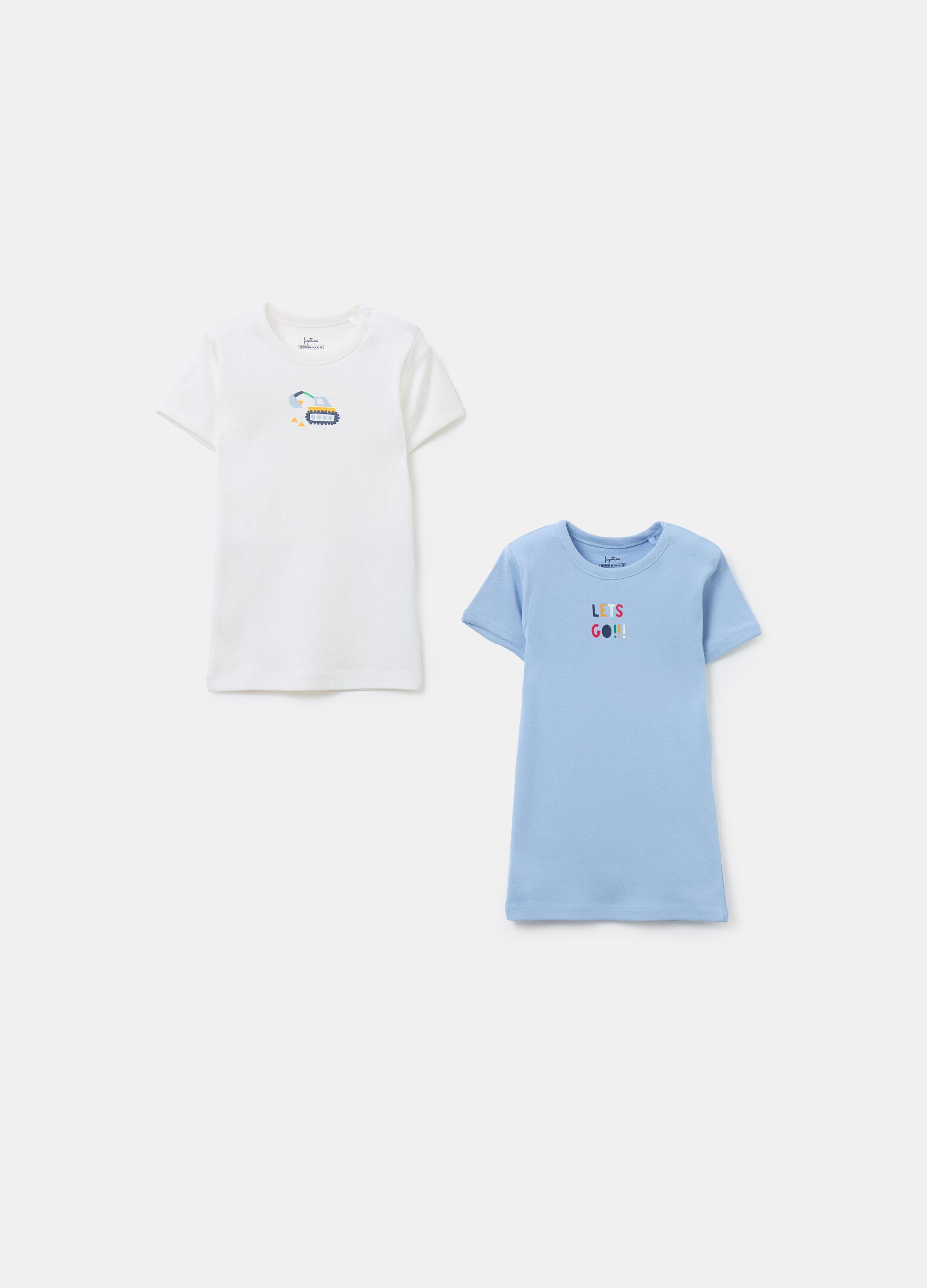 Two-pack organic cotton T-shirts with print