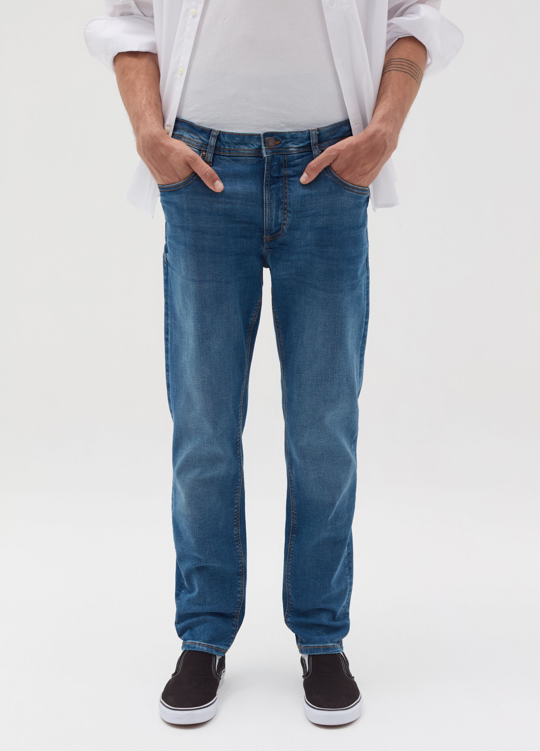 Faded, skinny-fit stretch jeans