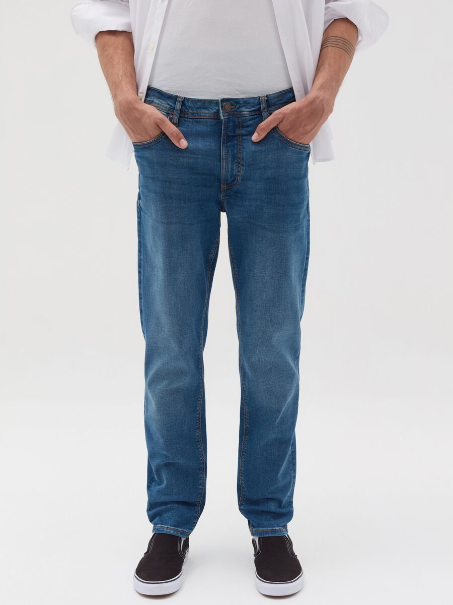 Faded, skinny-fit stretch jeans_1