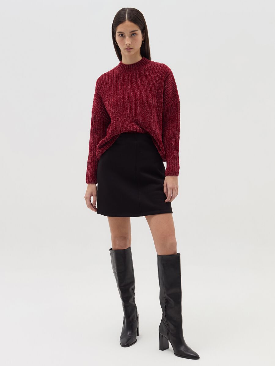 Chenille pullover with mock neck_0