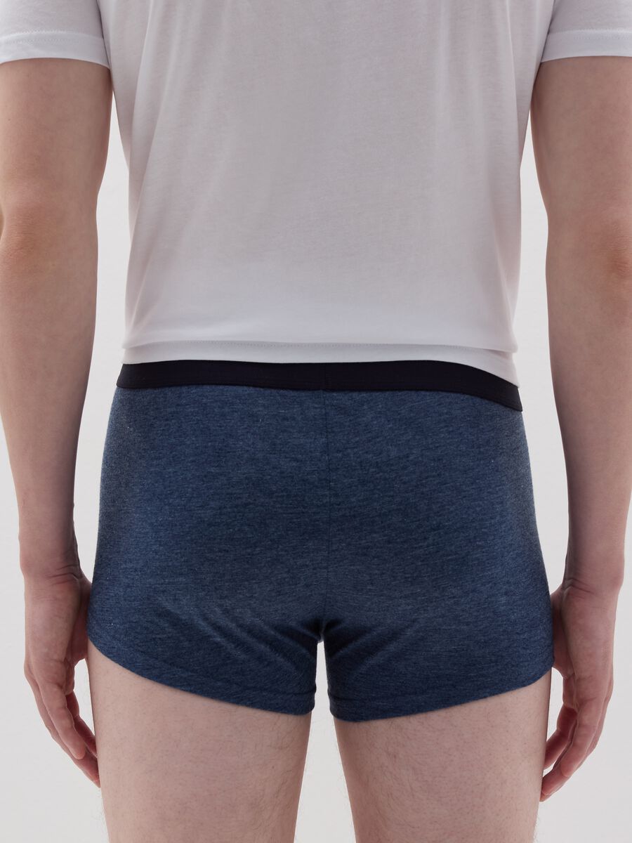 Five-pack solid colour cotton boxer shorts_4