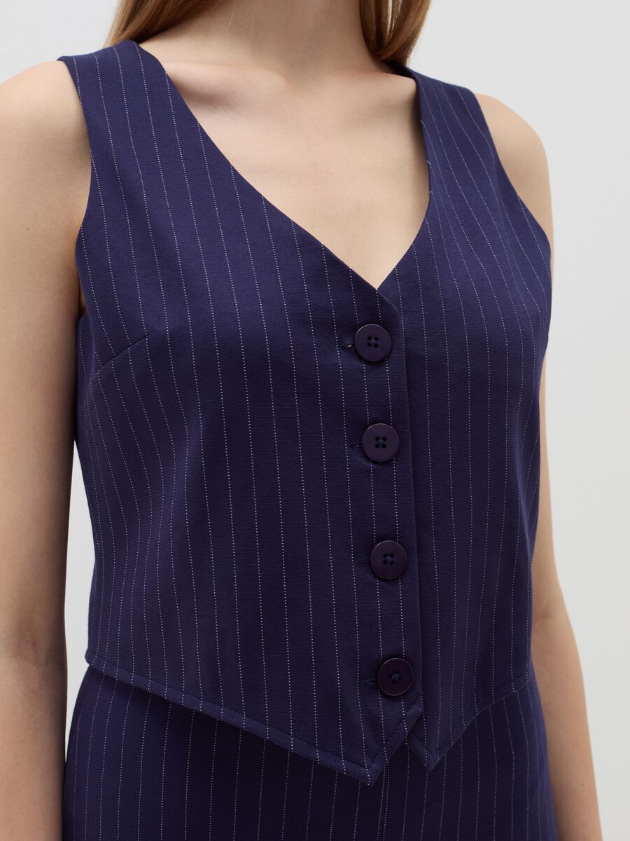 Pinstriped gilet with buttons_3