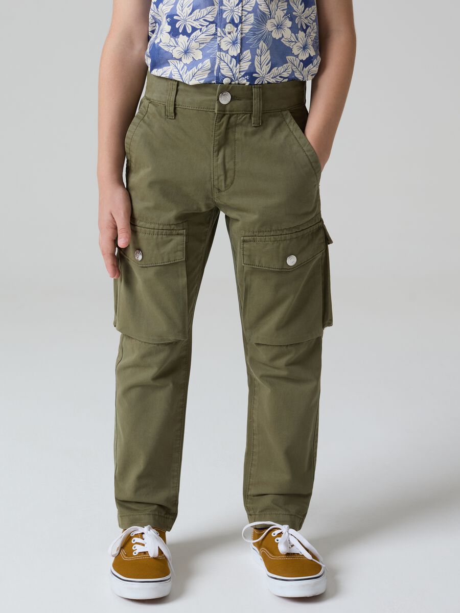 Pantaloni cargo in cotone_1